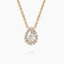 14K Gold drop Pendant with 0.16Ct. Diamond Halo set with