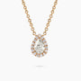 14K Gold drop Pendant with 0.16Ct. Diamond Halo set with