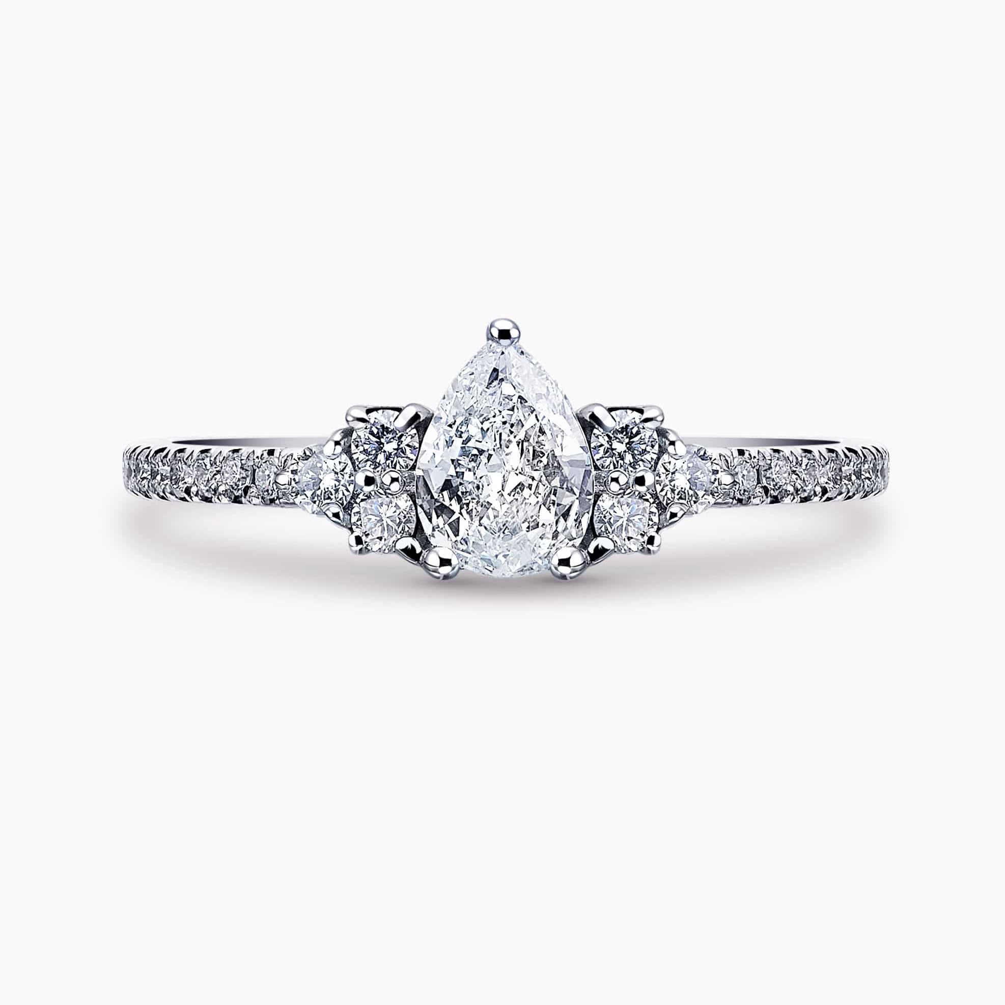 0.30Ct. Pear Shaped Diamond, with 0.25Ct. Diamond setting
