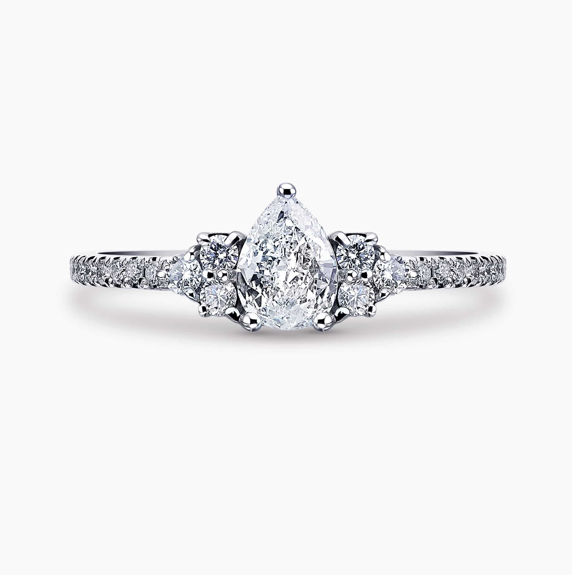 0.30Ct. Pear Shaped Diamond, with 0.25Ct. Diamond setting