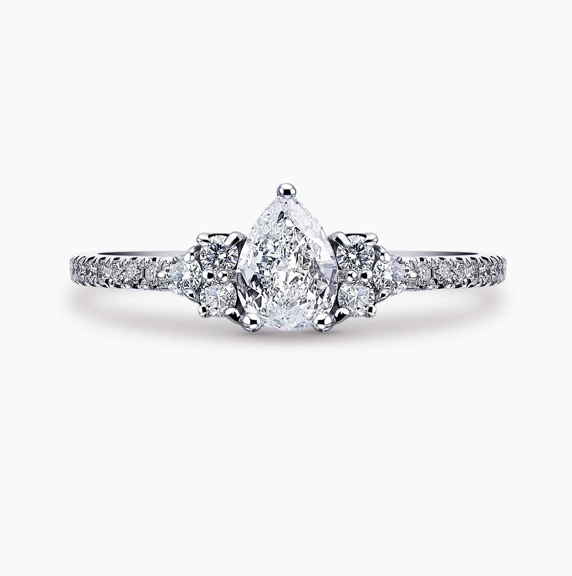 0.30Ct. Pear Shaped Diamond, with 0.25Ct. Diamond setting