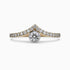 A ring, 14K gold, set with a center round cut diamond