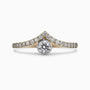 A ring, 14K gold, set with a center round cut diamond