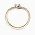 A ring, 14K gold, set with a center round cut diamond