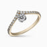 A ring, 14K gold, set with a center round cut diamond