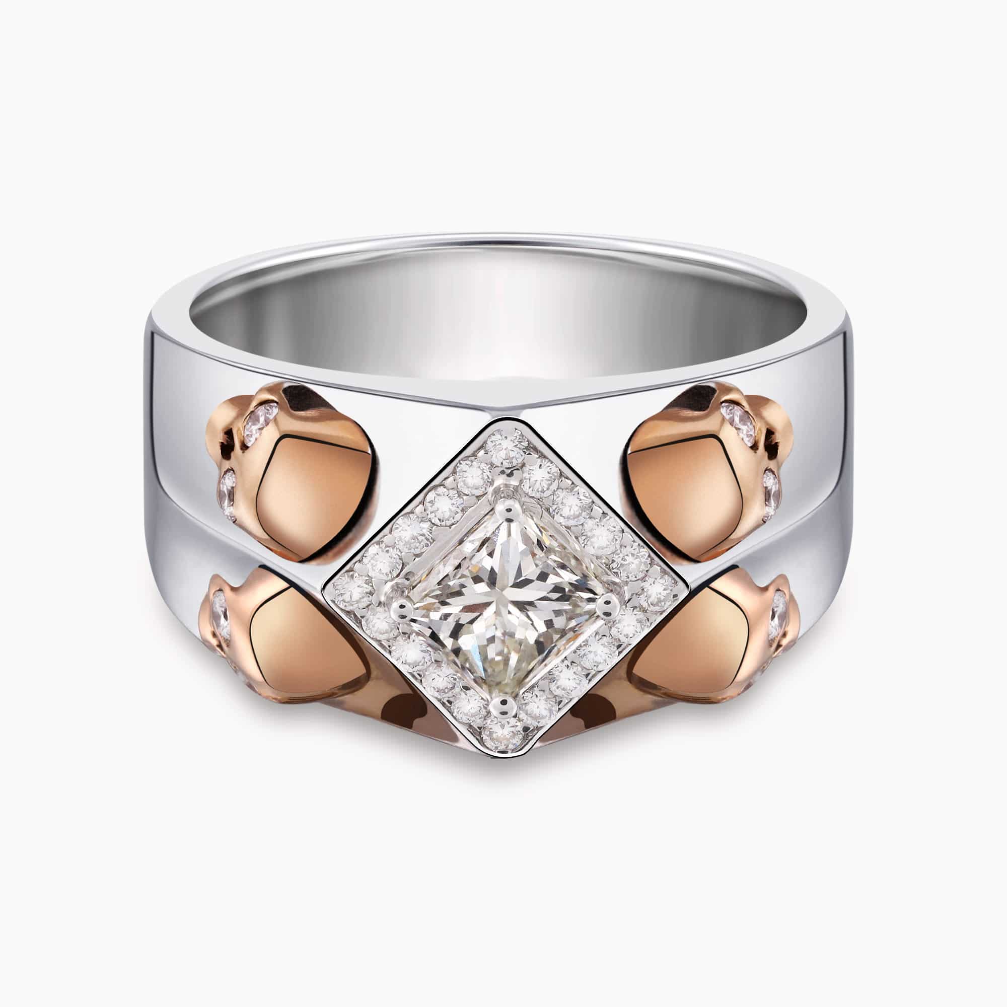 Diamond Skull Ring for Men