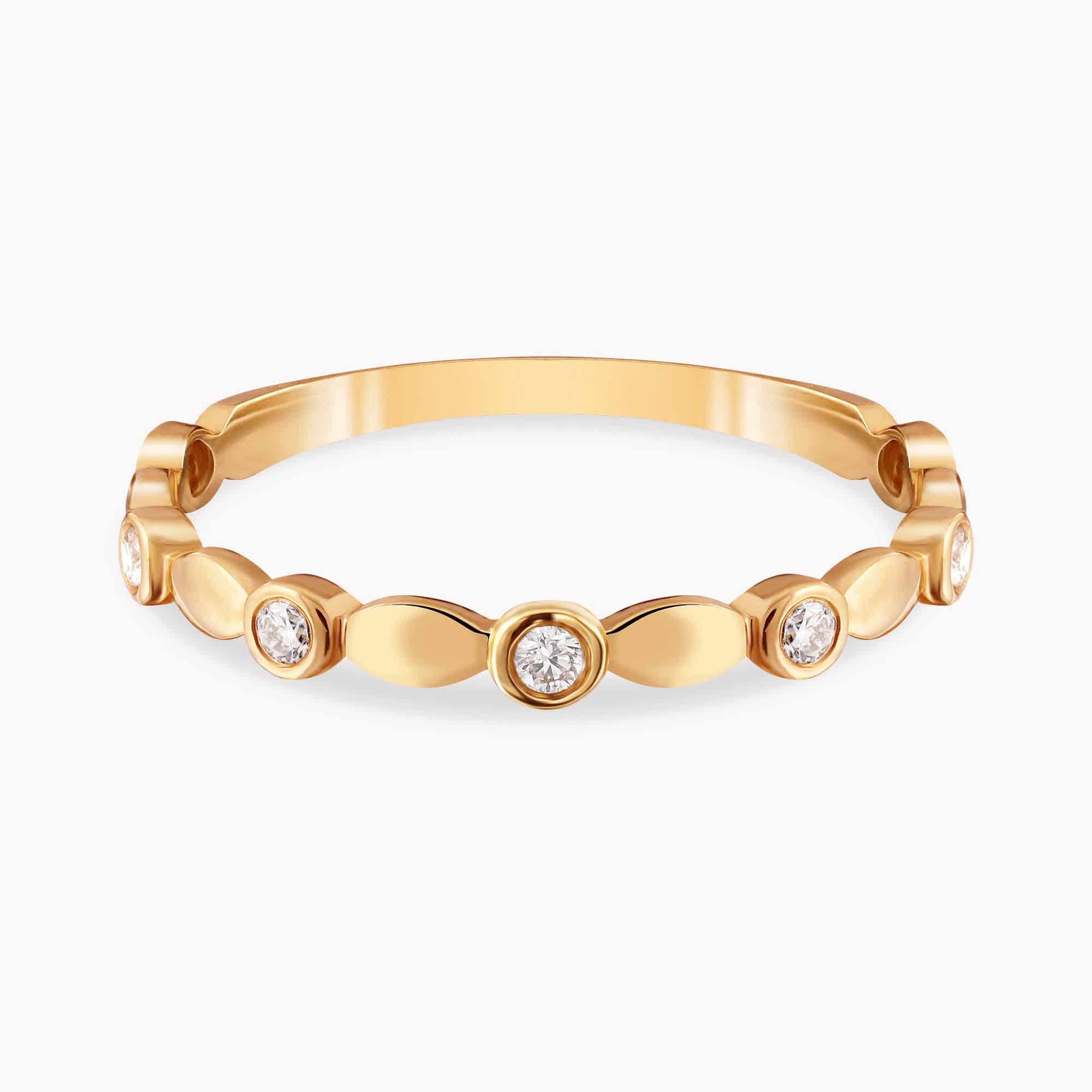 0.14Ct. Diamonds mounted in a 14K Yellow Gold Ring