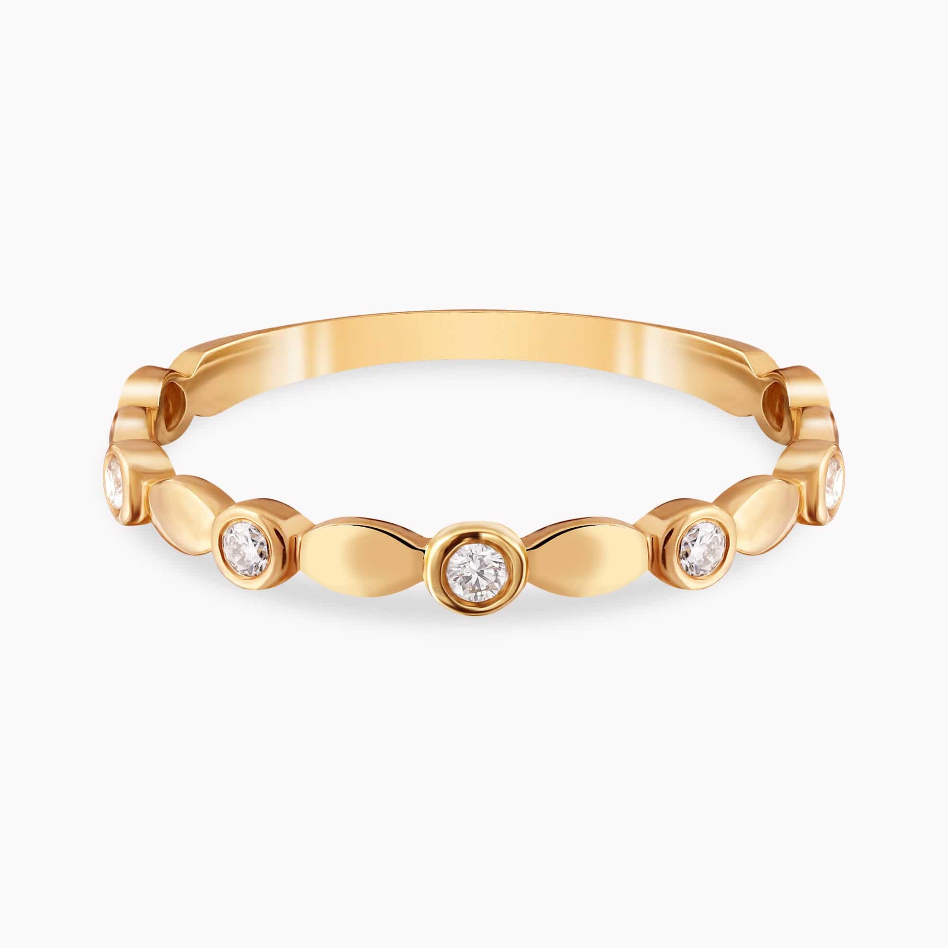 0.14Ct. Diamonds mounted in a 14K Yellow Gold Ring