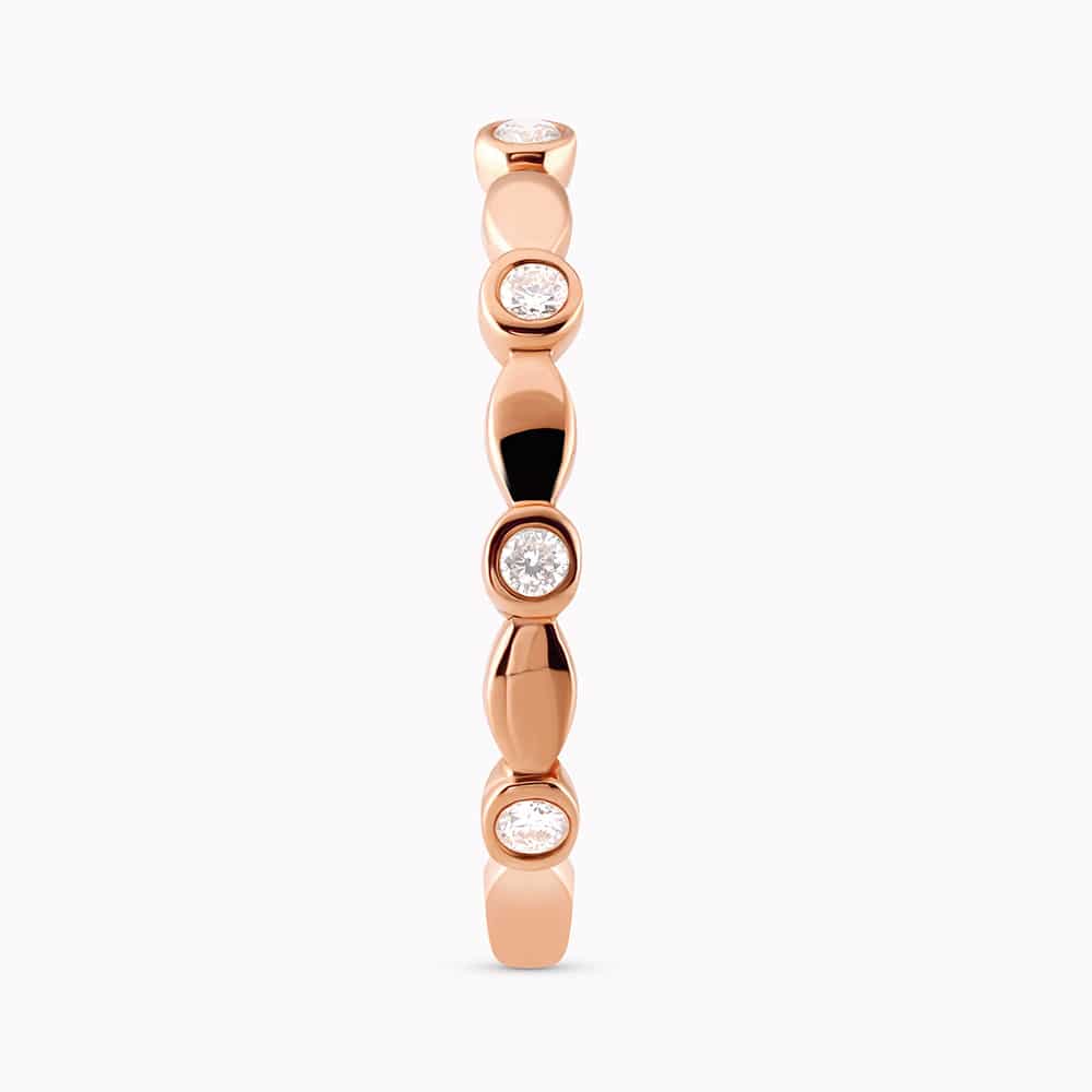 0.14Ct. Diamonds mounted in a 14K Rose Gold Ring