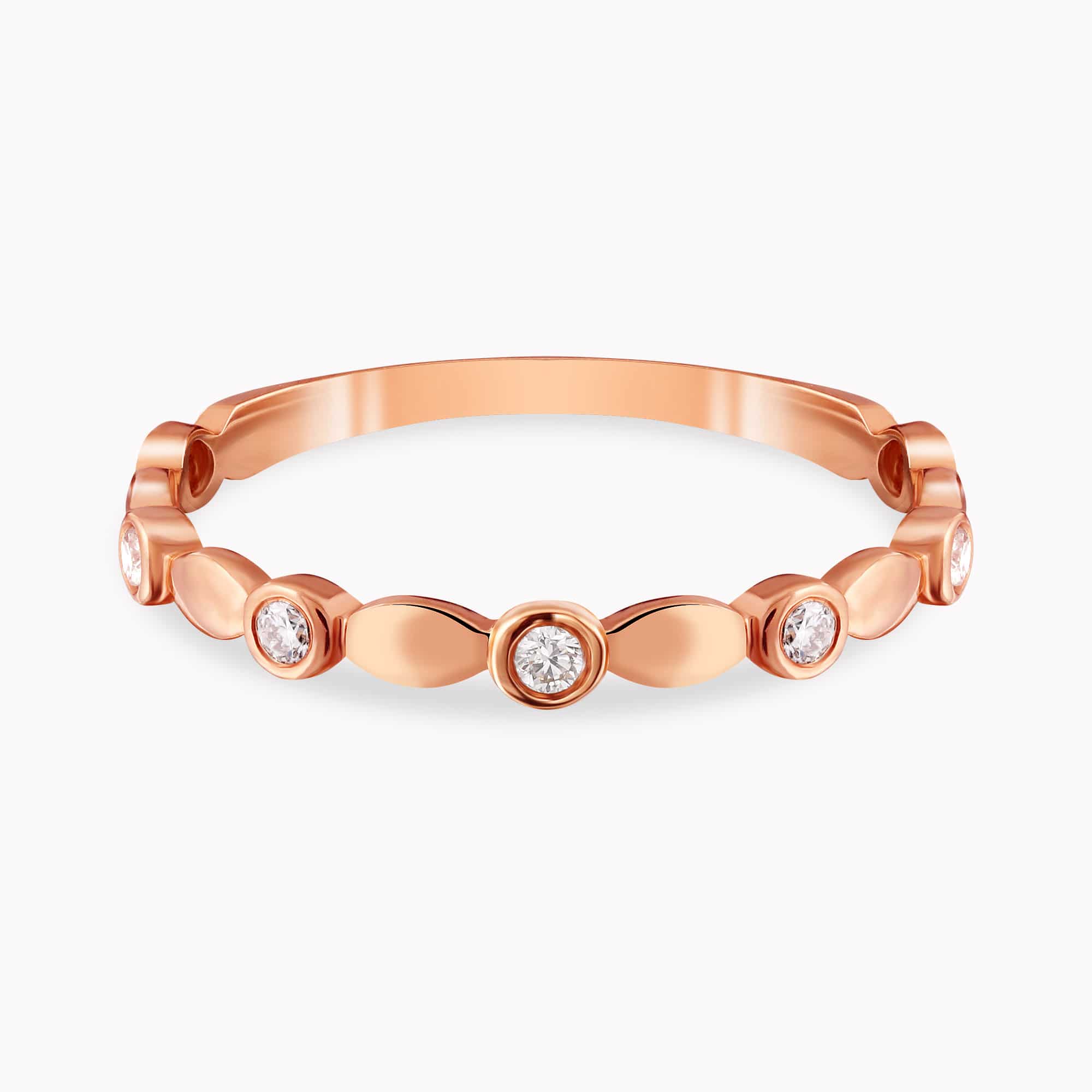 0.14Ct. Diamonds mounted in a 14K Rose Gold Ring