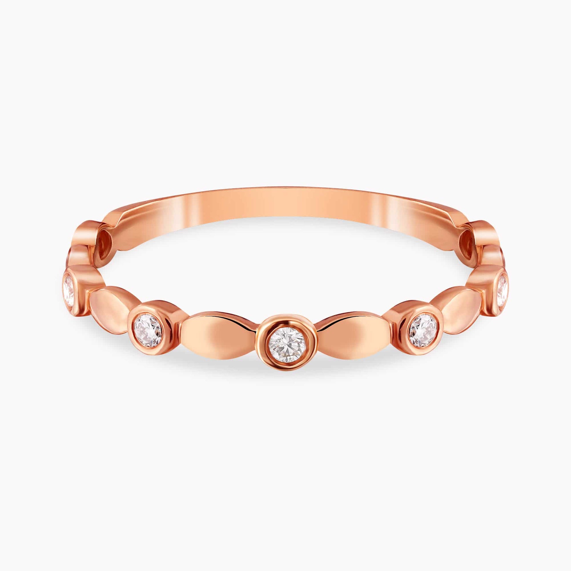 0.14Ct. Diamonds mounted in a 14K Rose Gold Ring