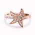 0.34Ct. Diamonds mounted in a 14K Rose Gold Star designed Ring