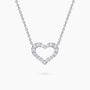 0.44Ct. Diamonds mounted in 14K White Gold Heart Design Pendant