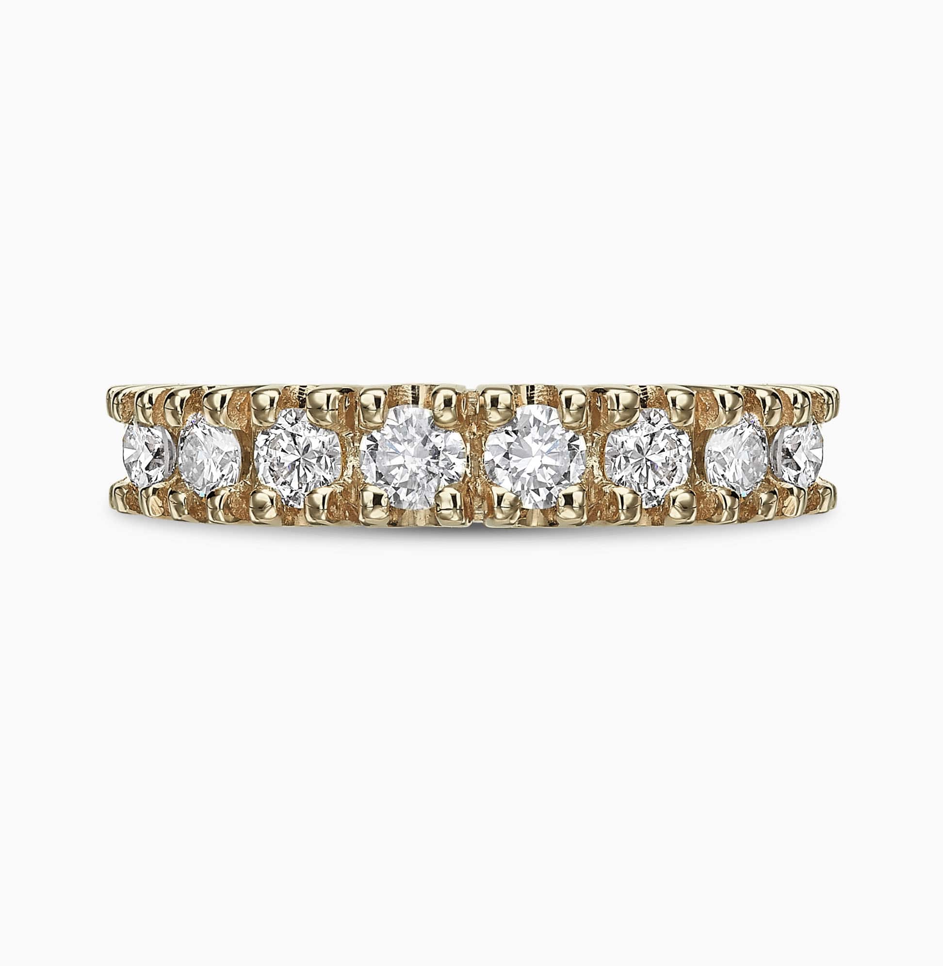 1.89Ct. Diamonds in a stunning half Eternity 14K Yellow Gold Ring