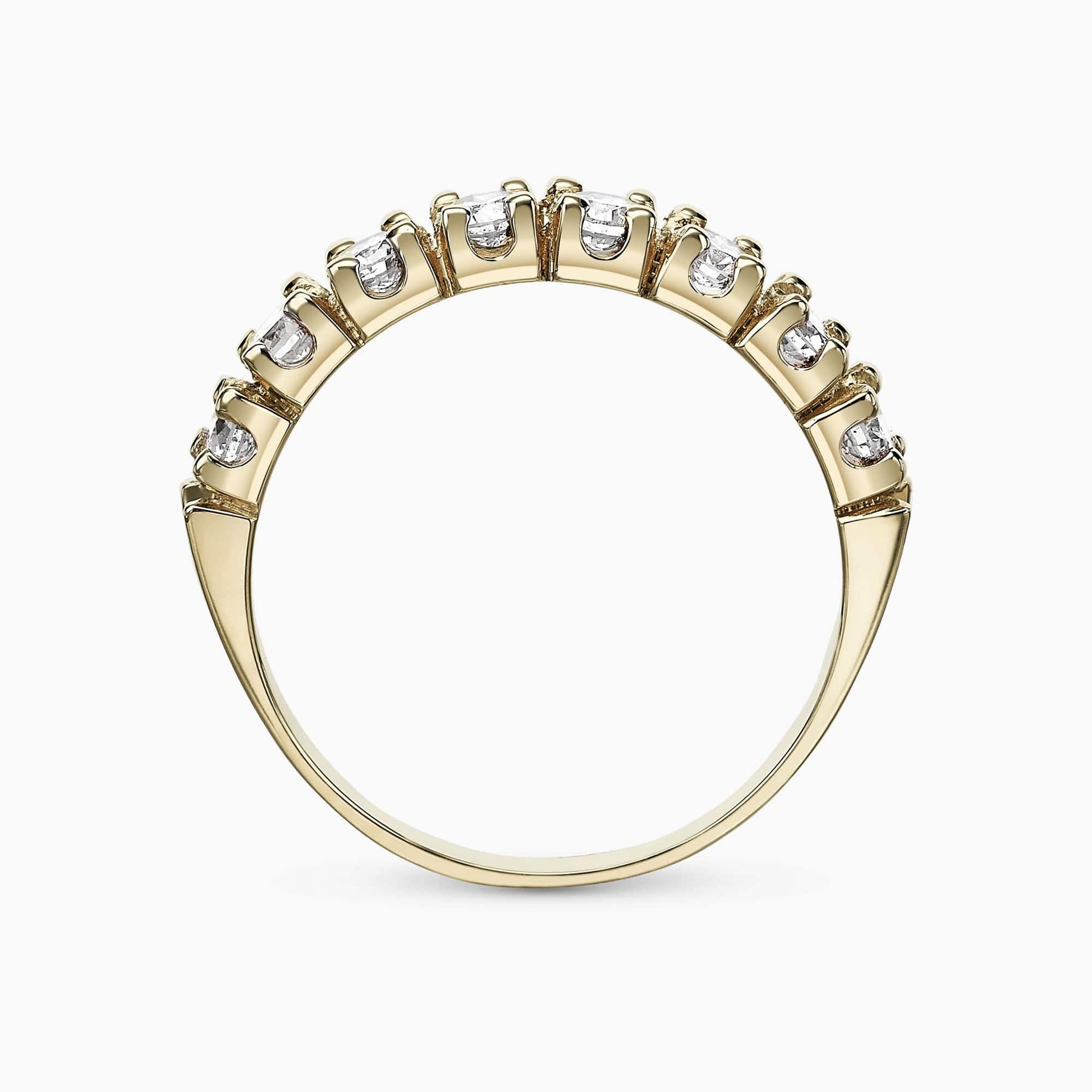 1.89Ct. Diamonds in a stunning half Eternity 14K Yellow Gold Ring
