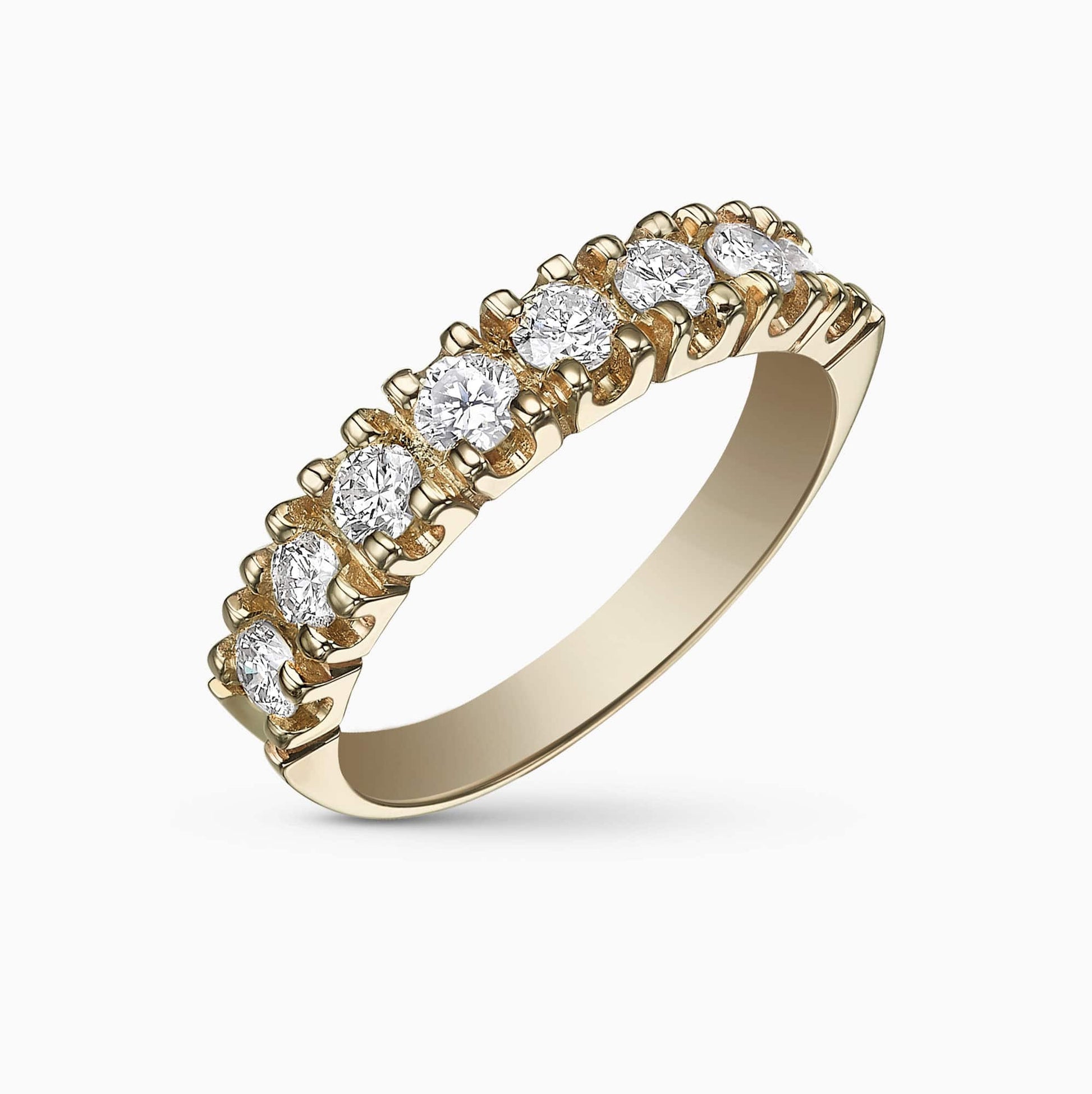 1.89Ct. Diamonds in a stunning half Eternity 14K Yellow Gold Ring
