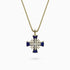 14K Yellow Gold Cross Pendant, with 0.11Ct. Diamonds set in