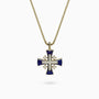 14K Yellow Gold Cross Pendant, with 0.11Ct. Diamonds set in