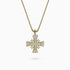 14K Yellow Gold Cross Pendant, with 0.29Ct. Diamonds set