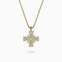 14K Yellow Gold Cross Pendant, with 0.29Ct. Diamonds set
