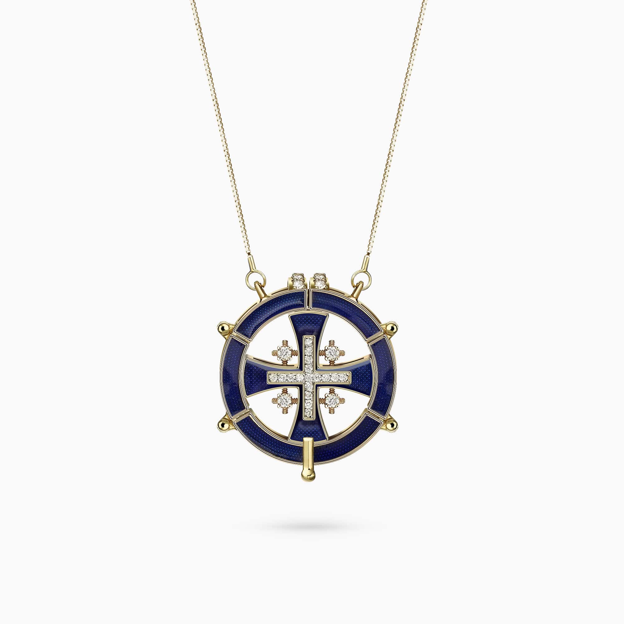 A Special, 14K Yellow Gold Cross Pendant, with 0.64Ct