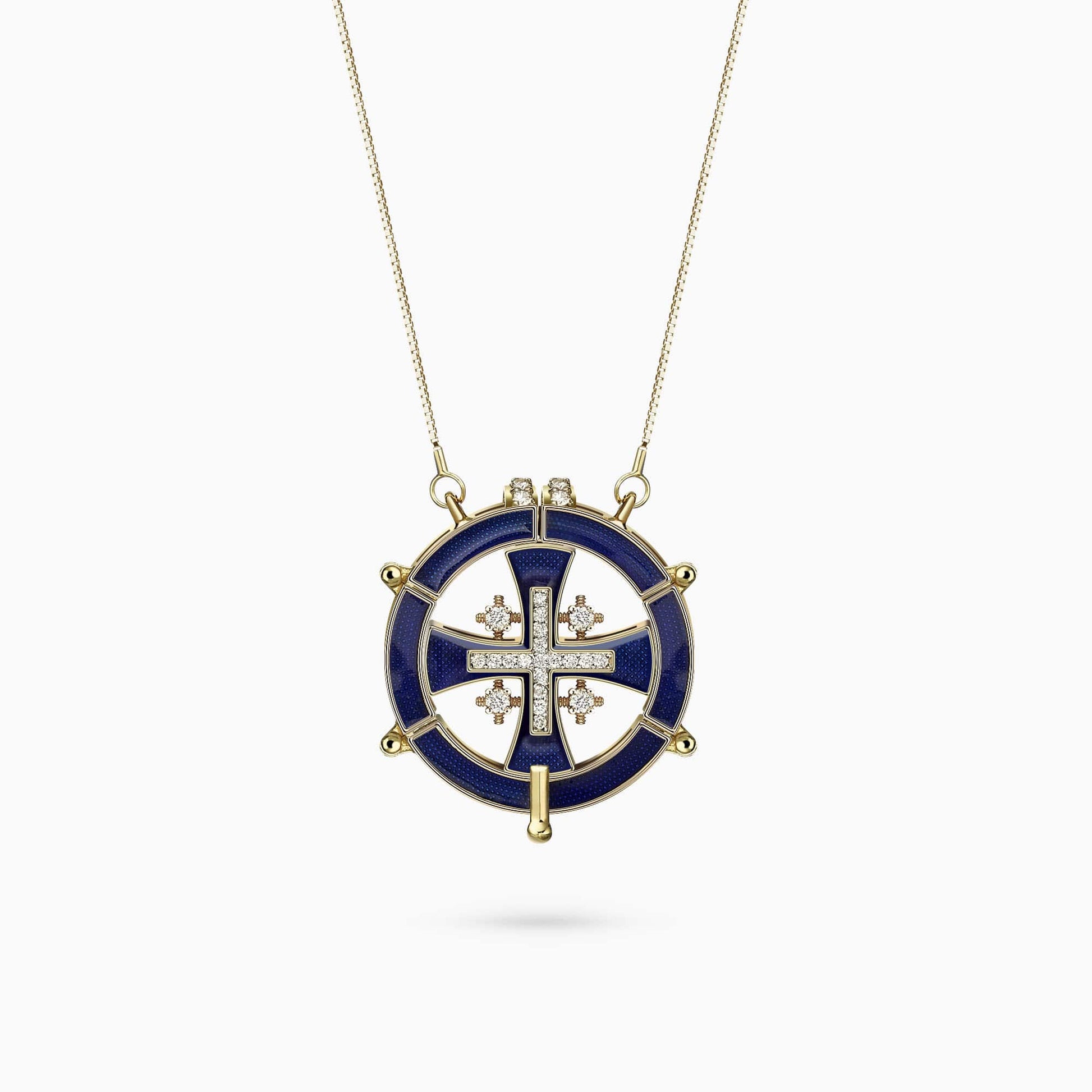 A Special, 14K Yellow Gold Cross Pendant, with 0.64Ct