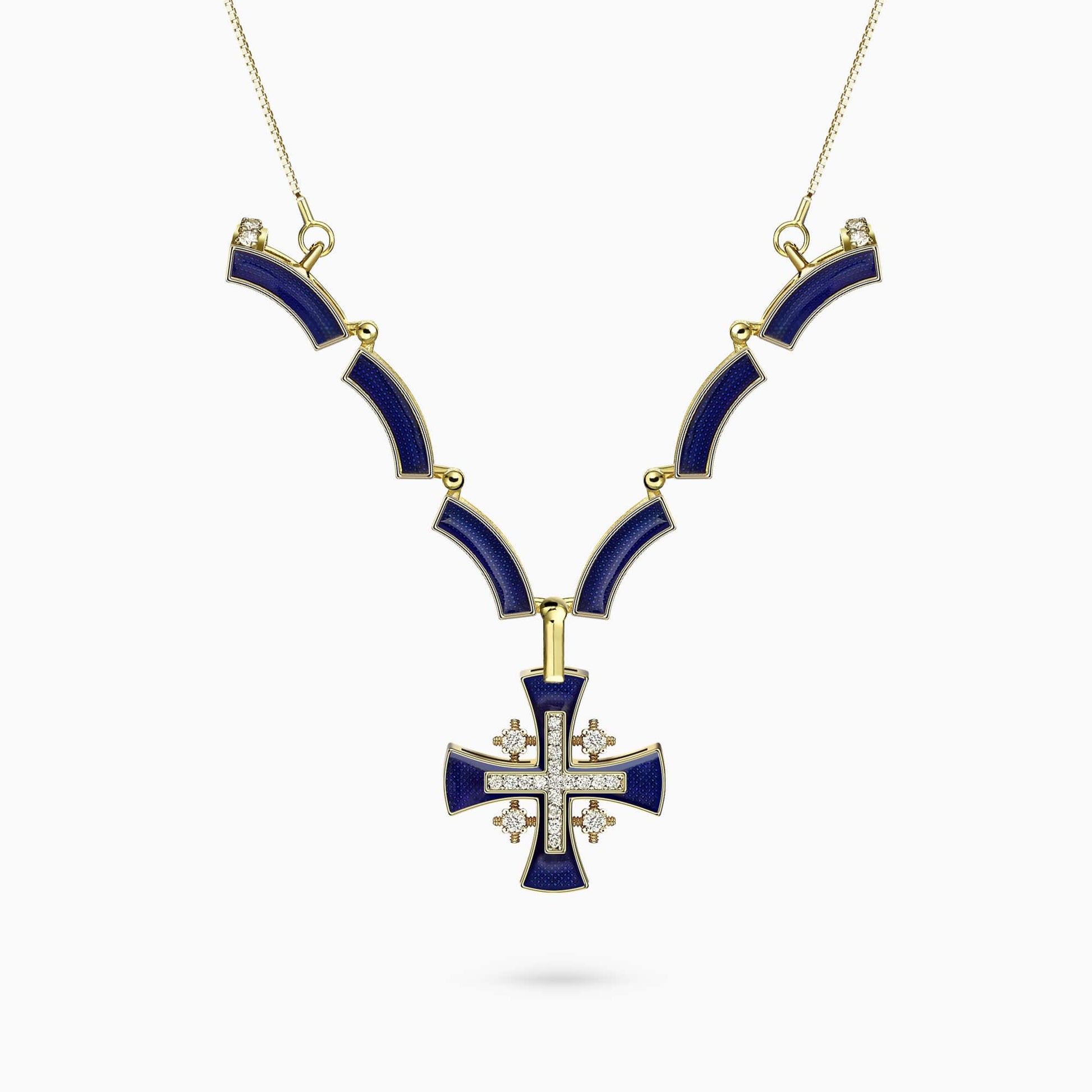 A Special, 14K Yellow Gold Cross Pendant, with 0.64Ct