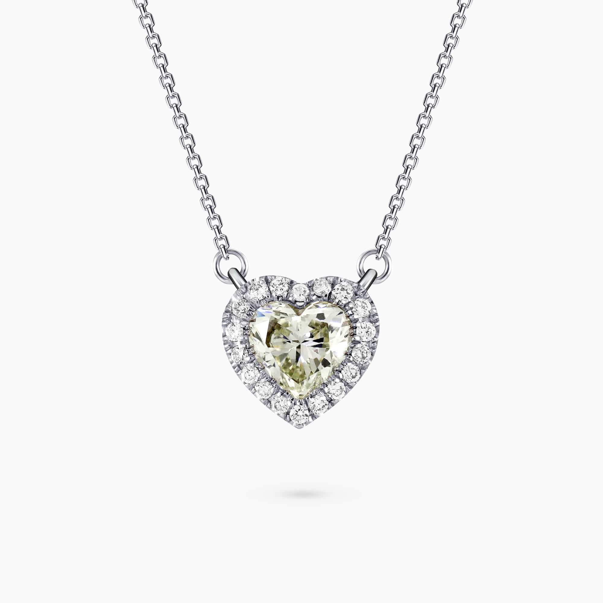 0.66Ct. Fancy Light Green-Yellow Heart Shaped Diamond with