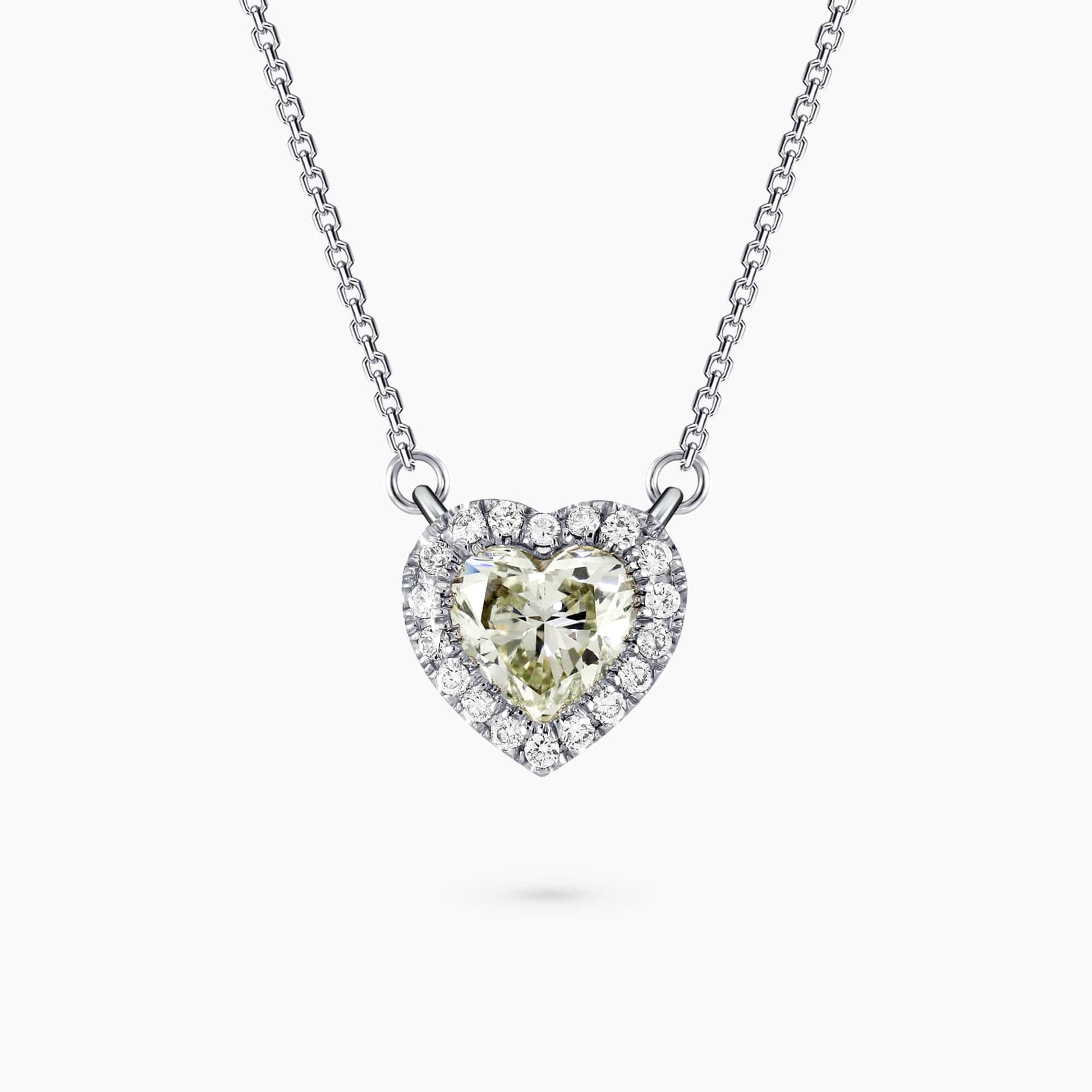 0.66Ct. Fancy Light Green-Yellow Heart Shaped Diamond with