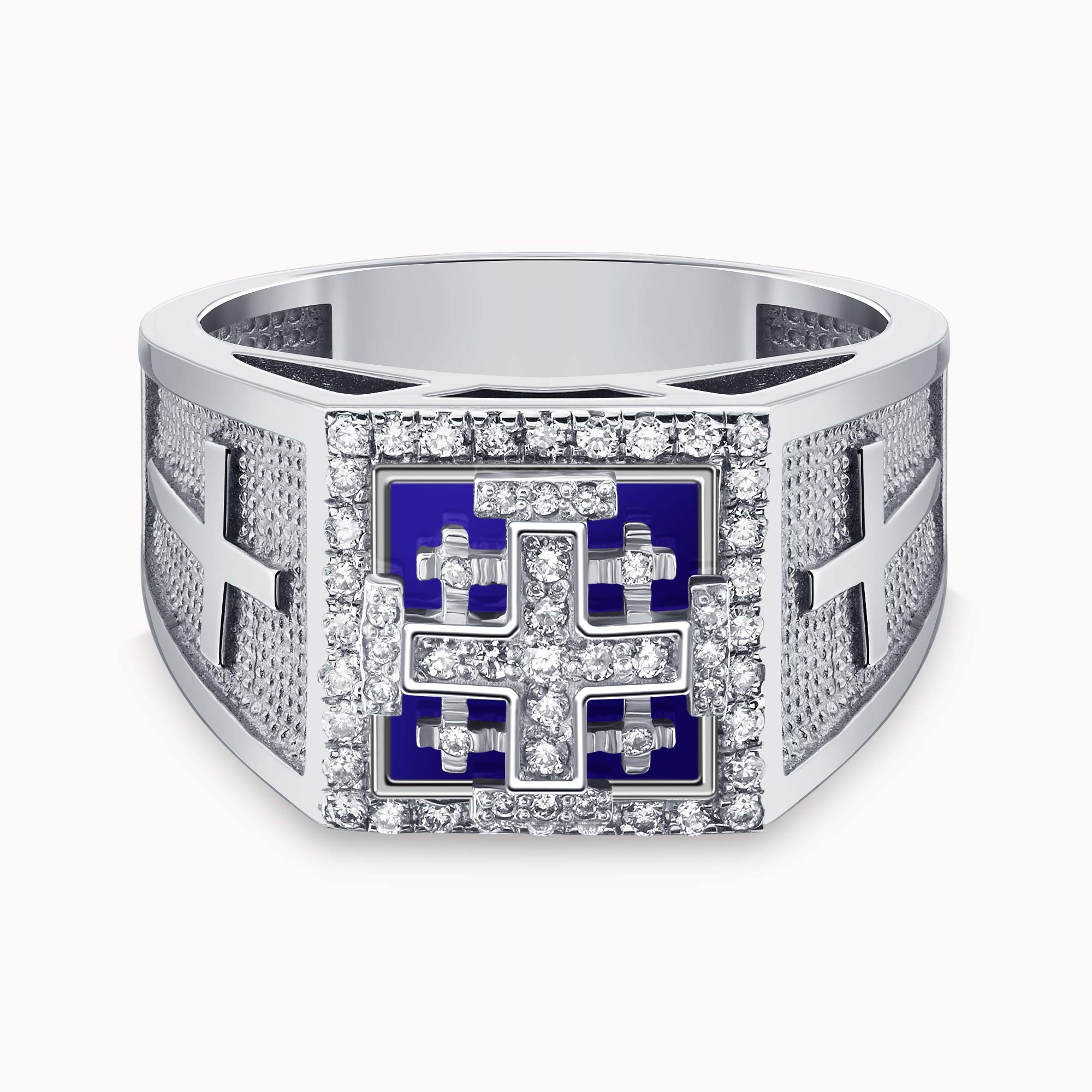 Diamond Jerusalem Cross Ring