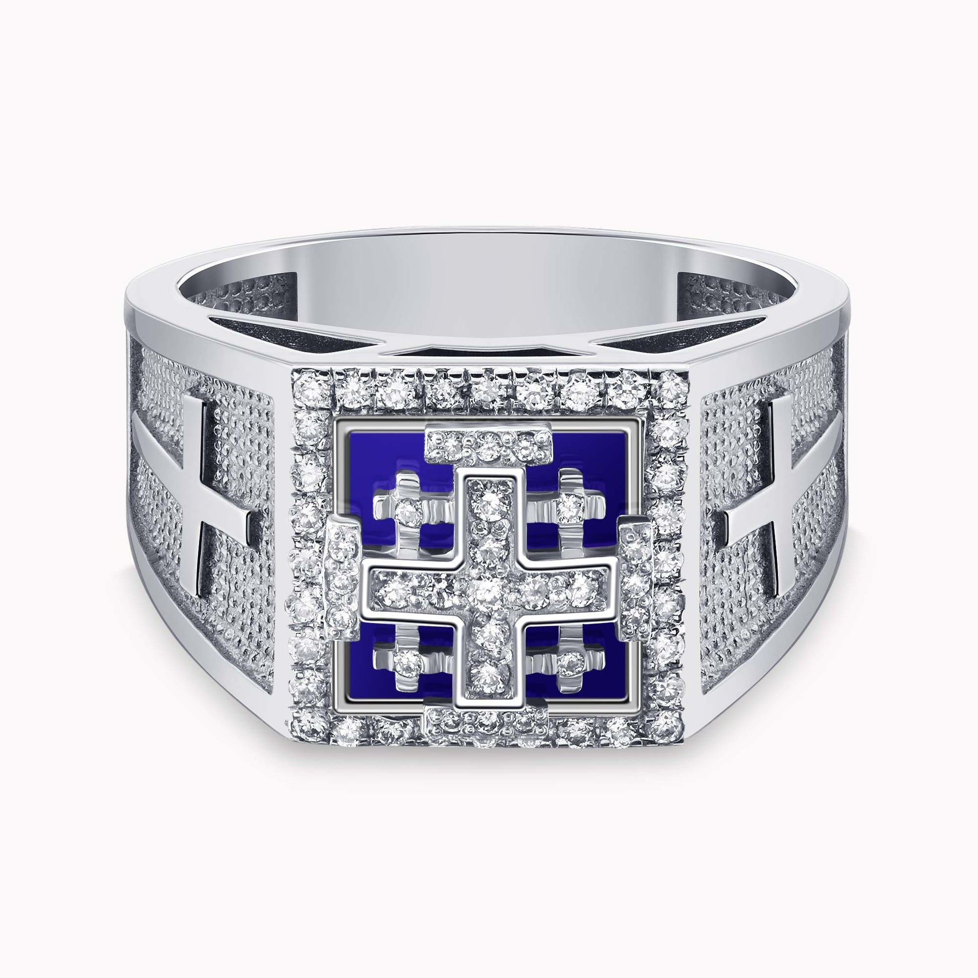 Diamond Jerusalem Cross Ring