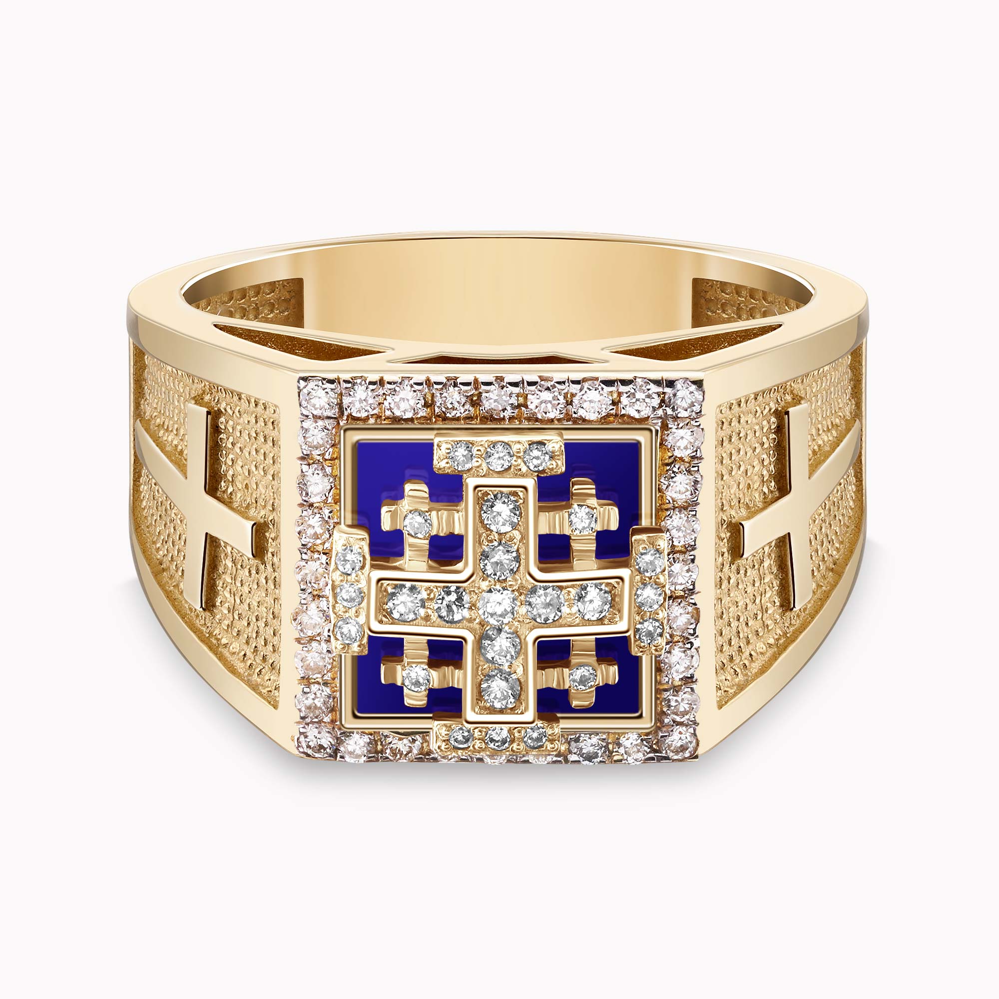 Diamond Jerusalem Cross Ring