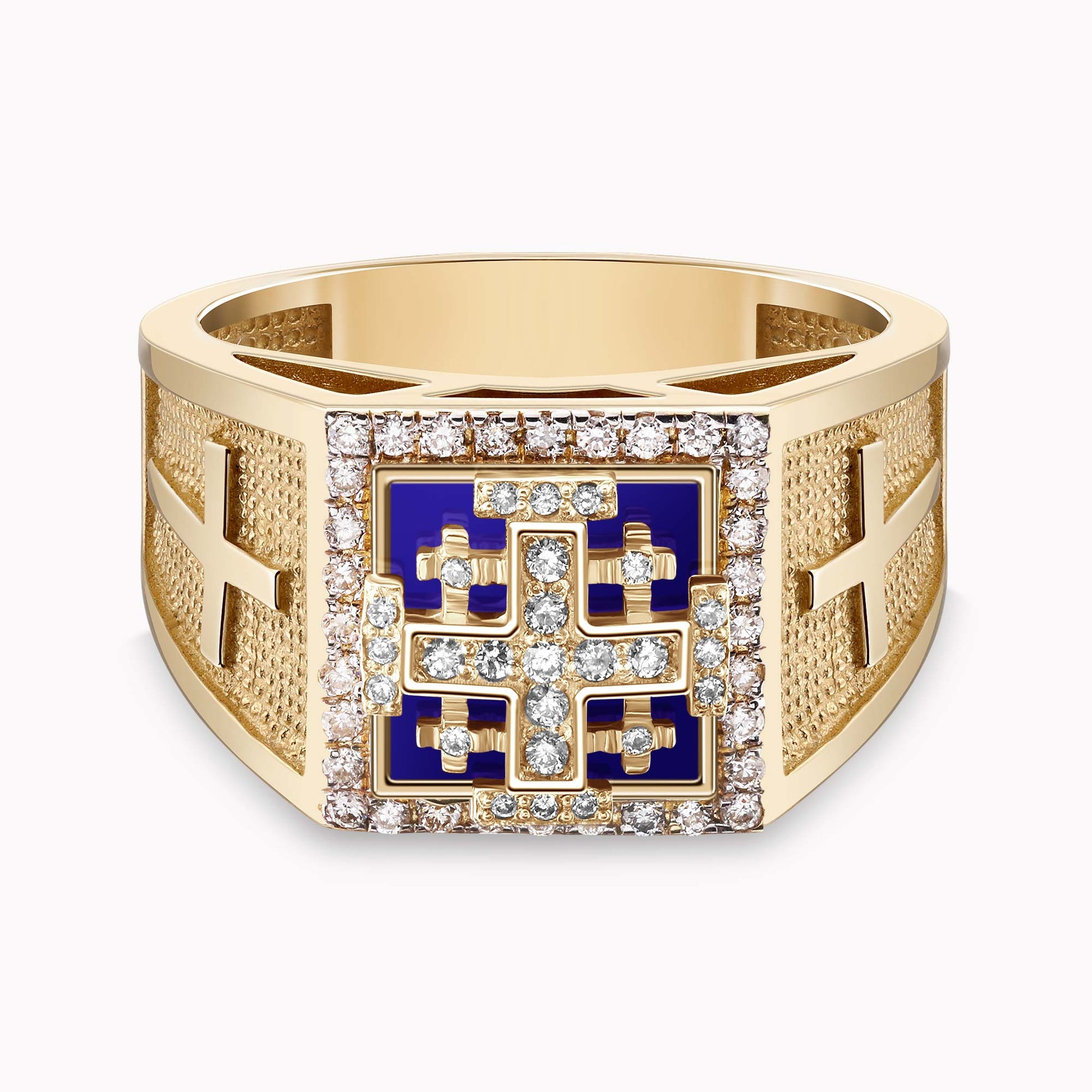 Diamond Jerusalem Cross Ring