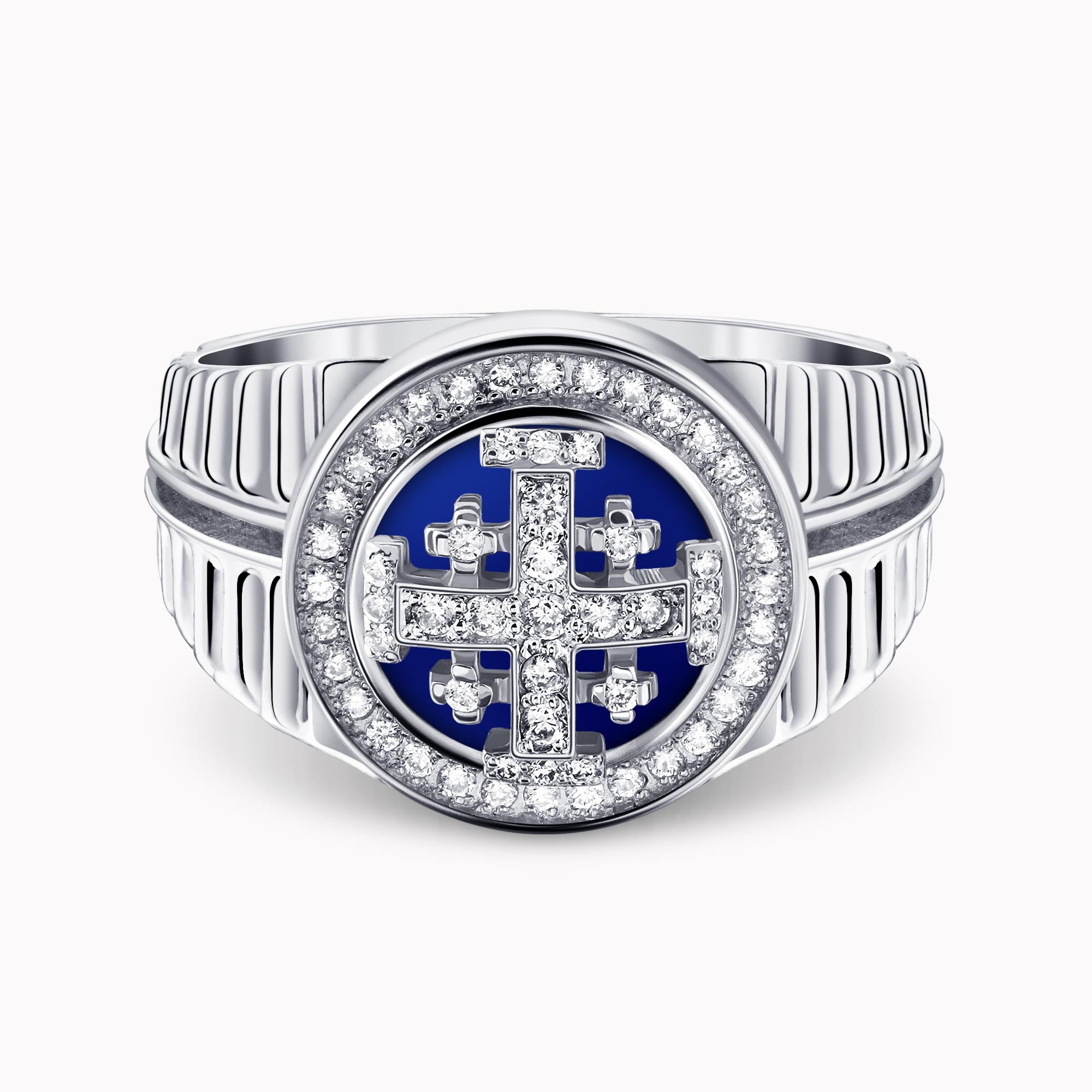 Diamond Jerusalem Cross Ring