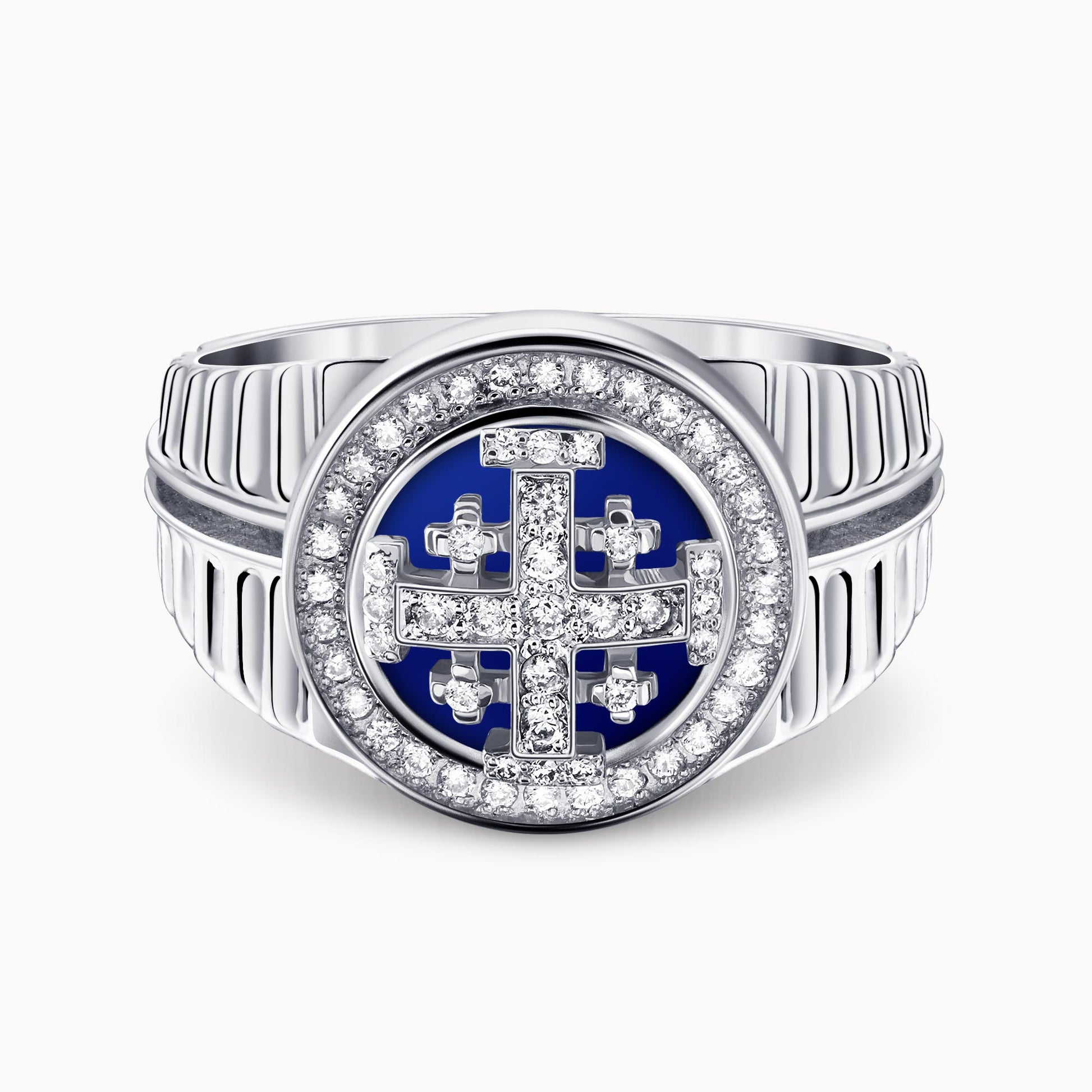 Diamond Jerusalem Cross Ring