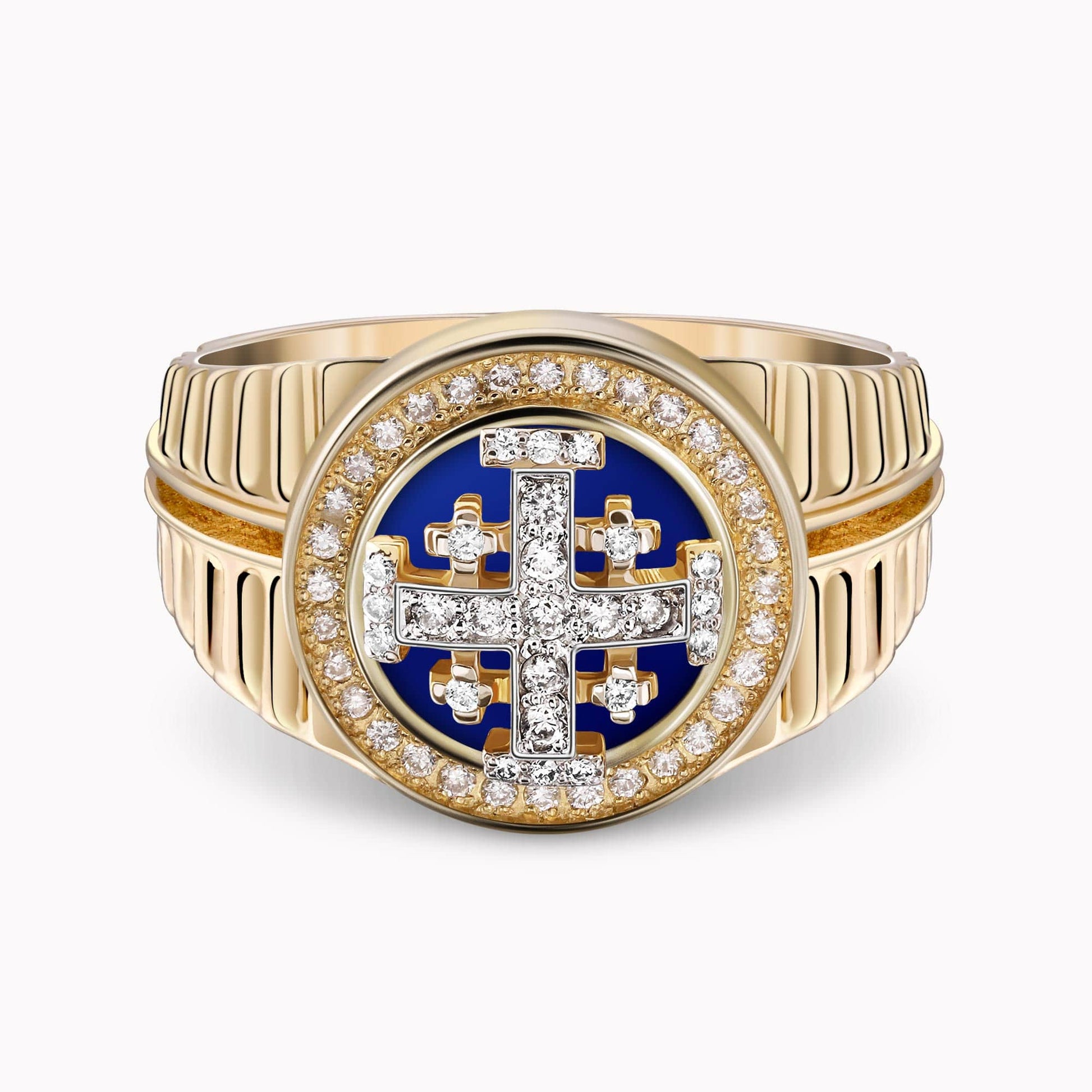 Diamond Jerusalem Cross Ring