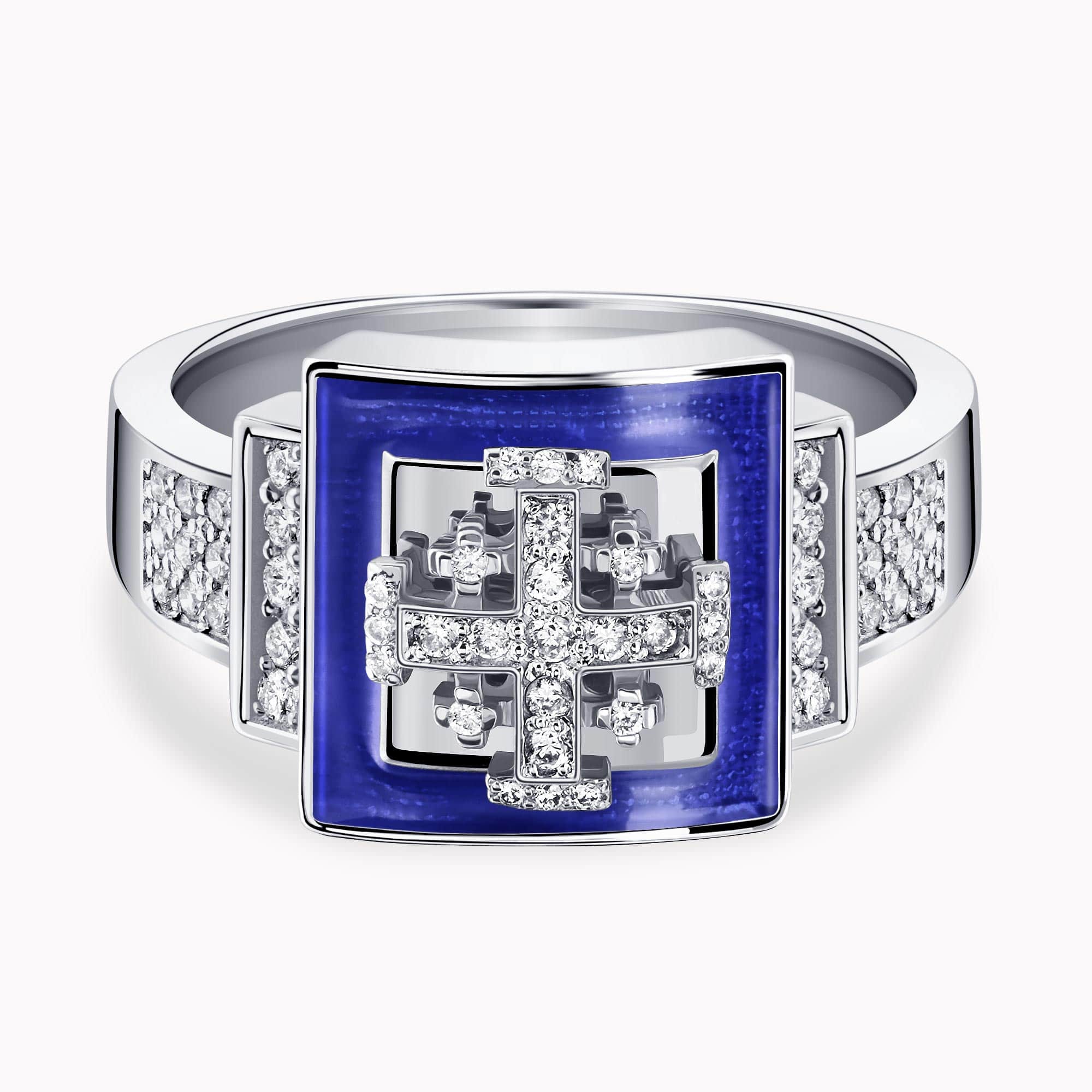 Diamond Jerusalem Cross Ring