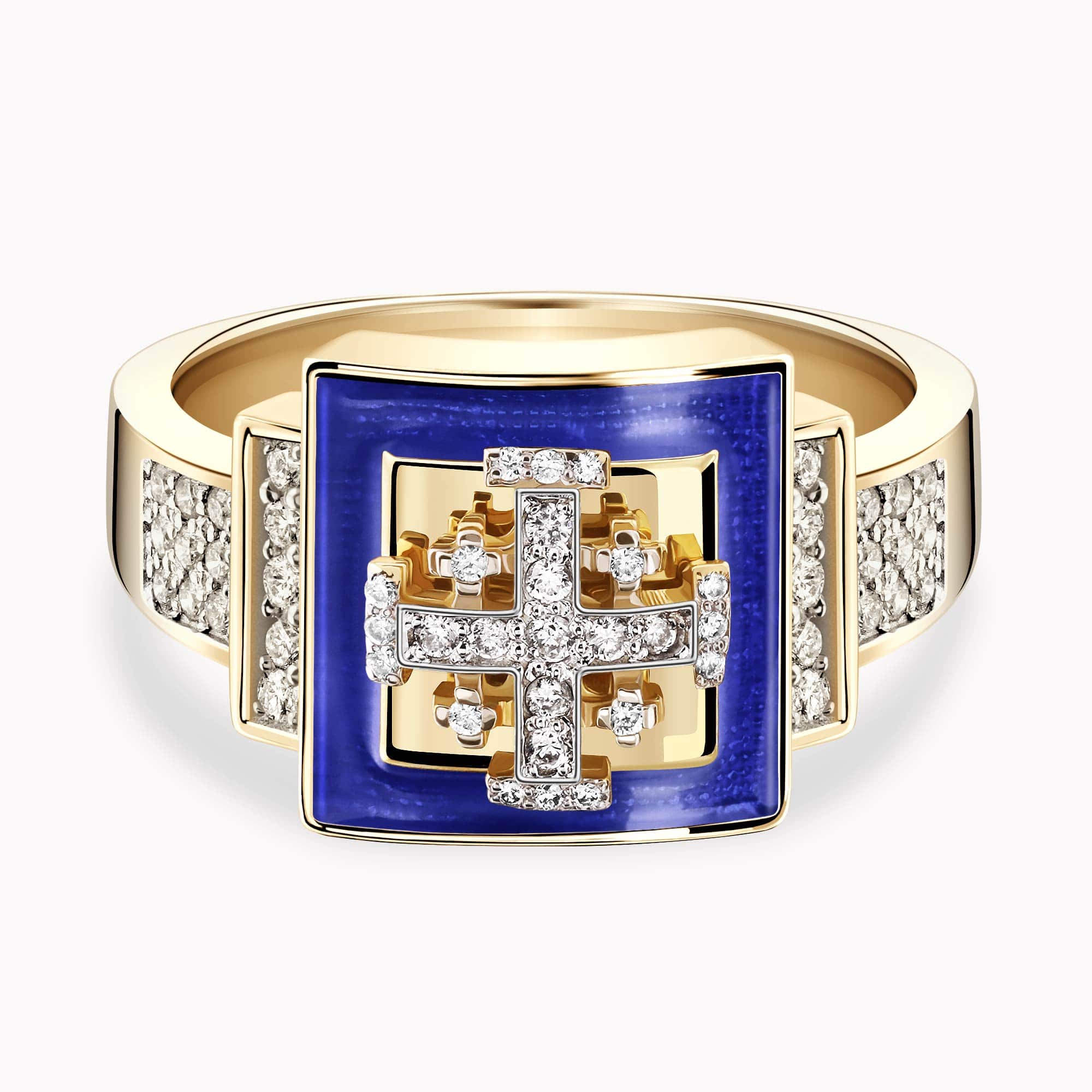 Diamond Jerusalem Cross Ring