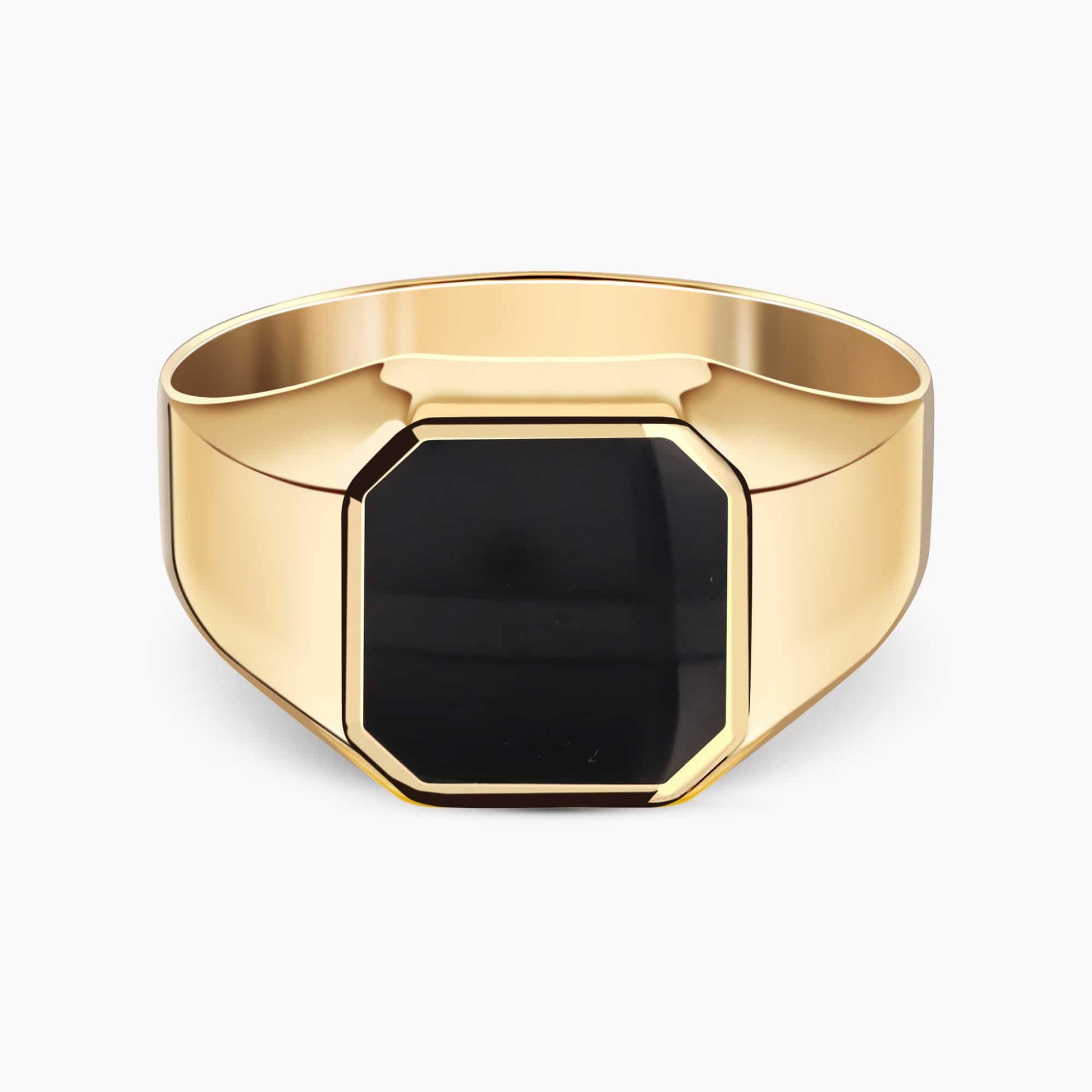 14K Yellow Gold Ring set with an Onyx center Stone