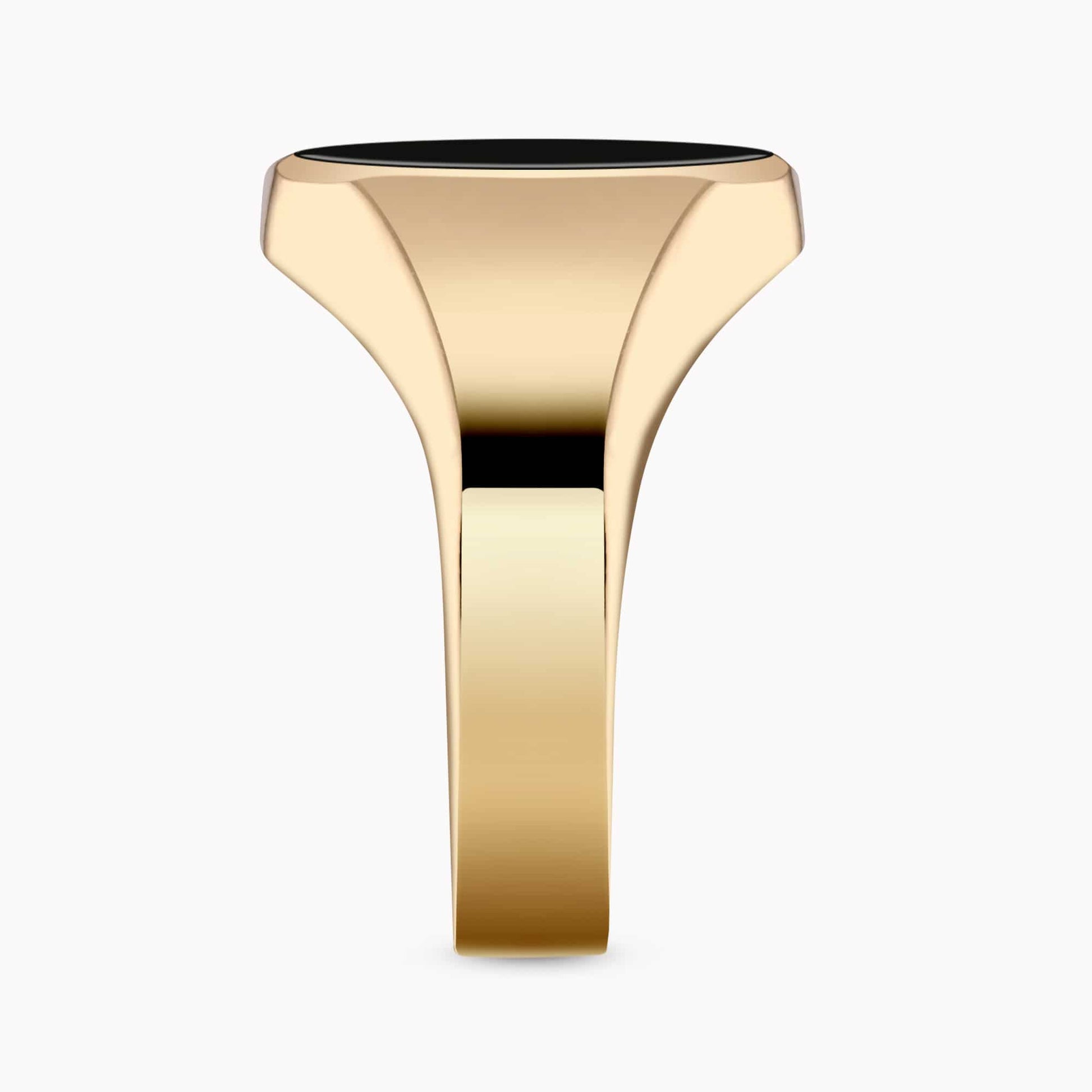 14K Yellow Gold Ring set with an Onyx center Stone