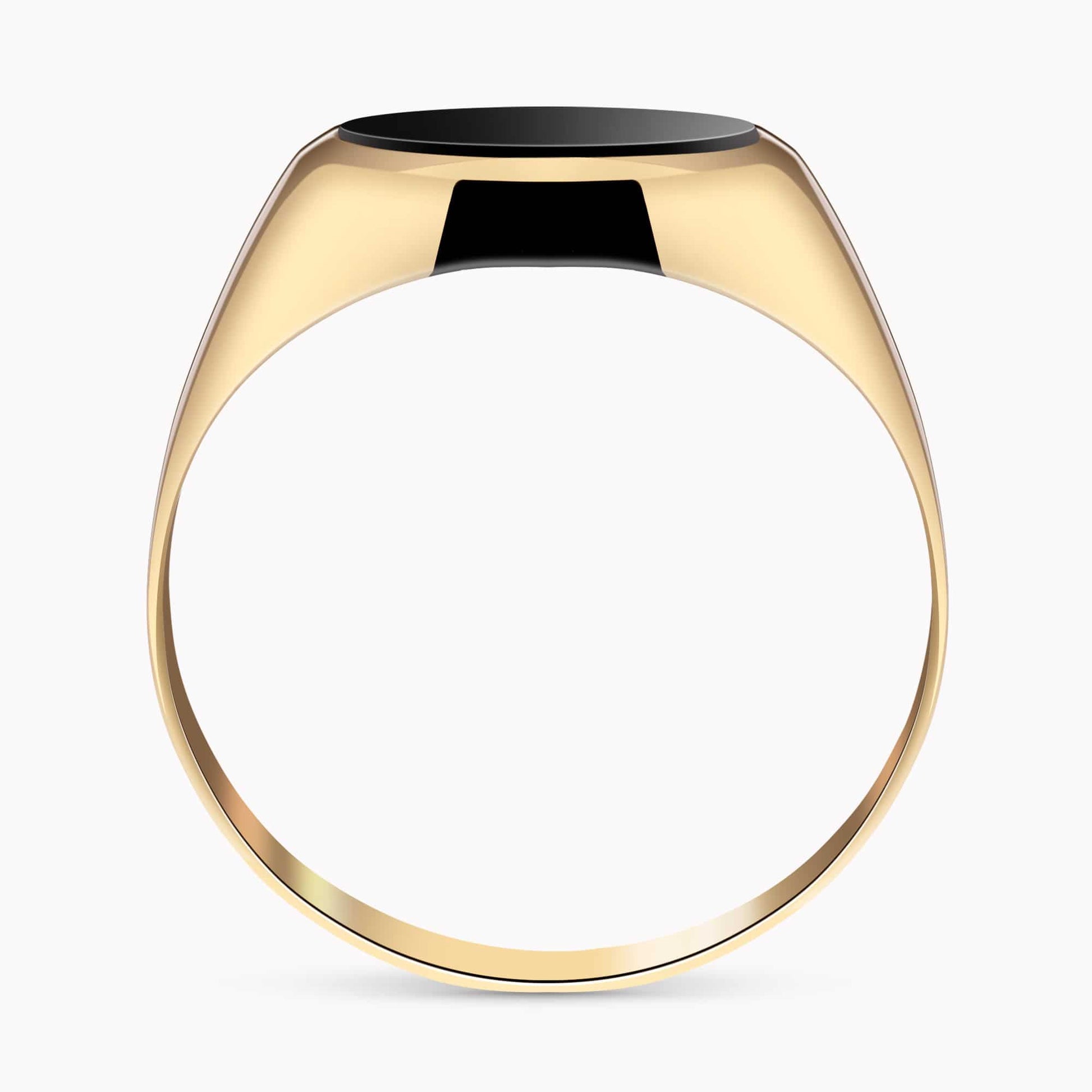 14K Yellow Gold Ring set with an Onyx center Stone