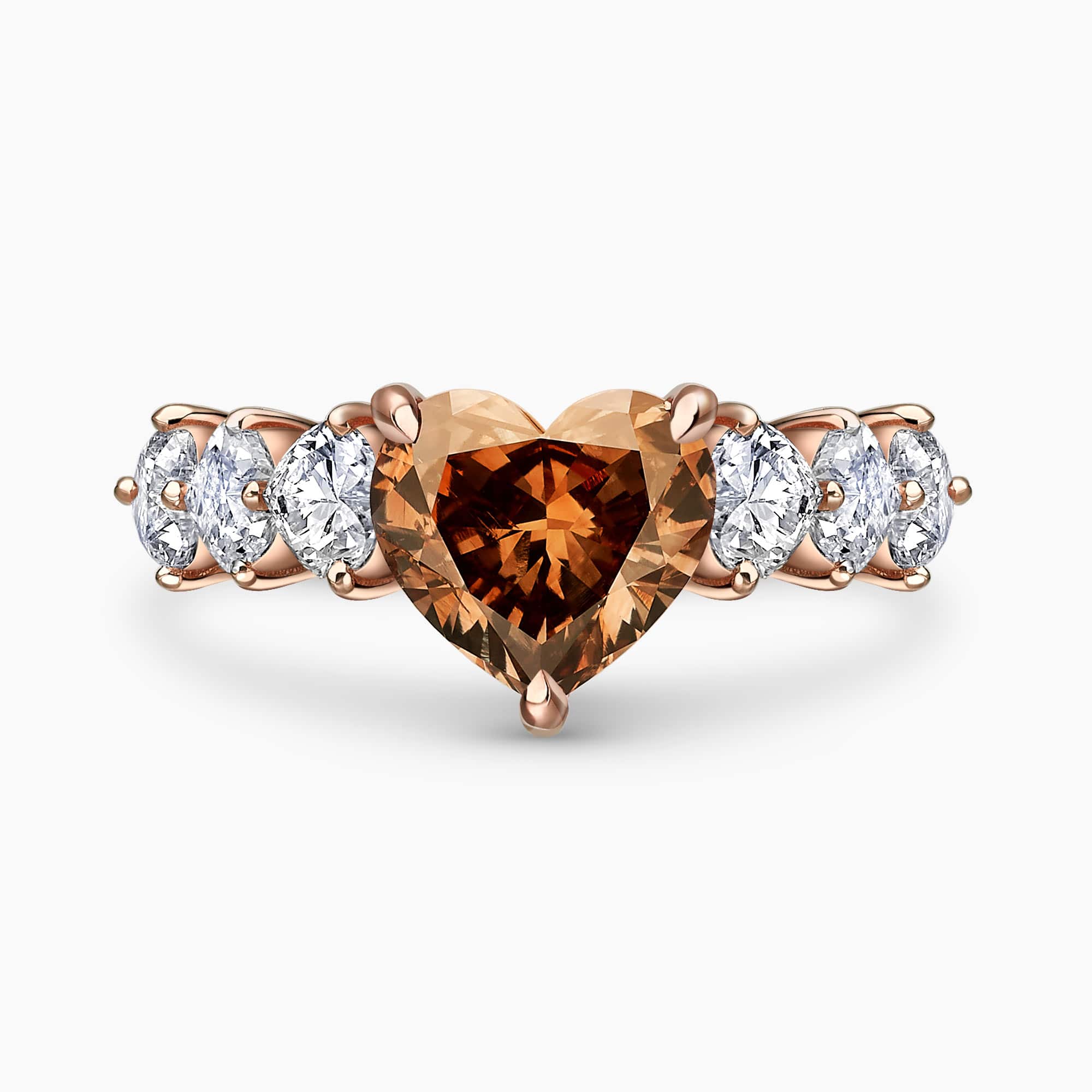 A Beautiful 2.30Ct. Fancy Dark Brown Heart shaped center
