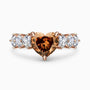 A Beautiful 2.30Ct. Fancy Dark Brown Heart shaped center