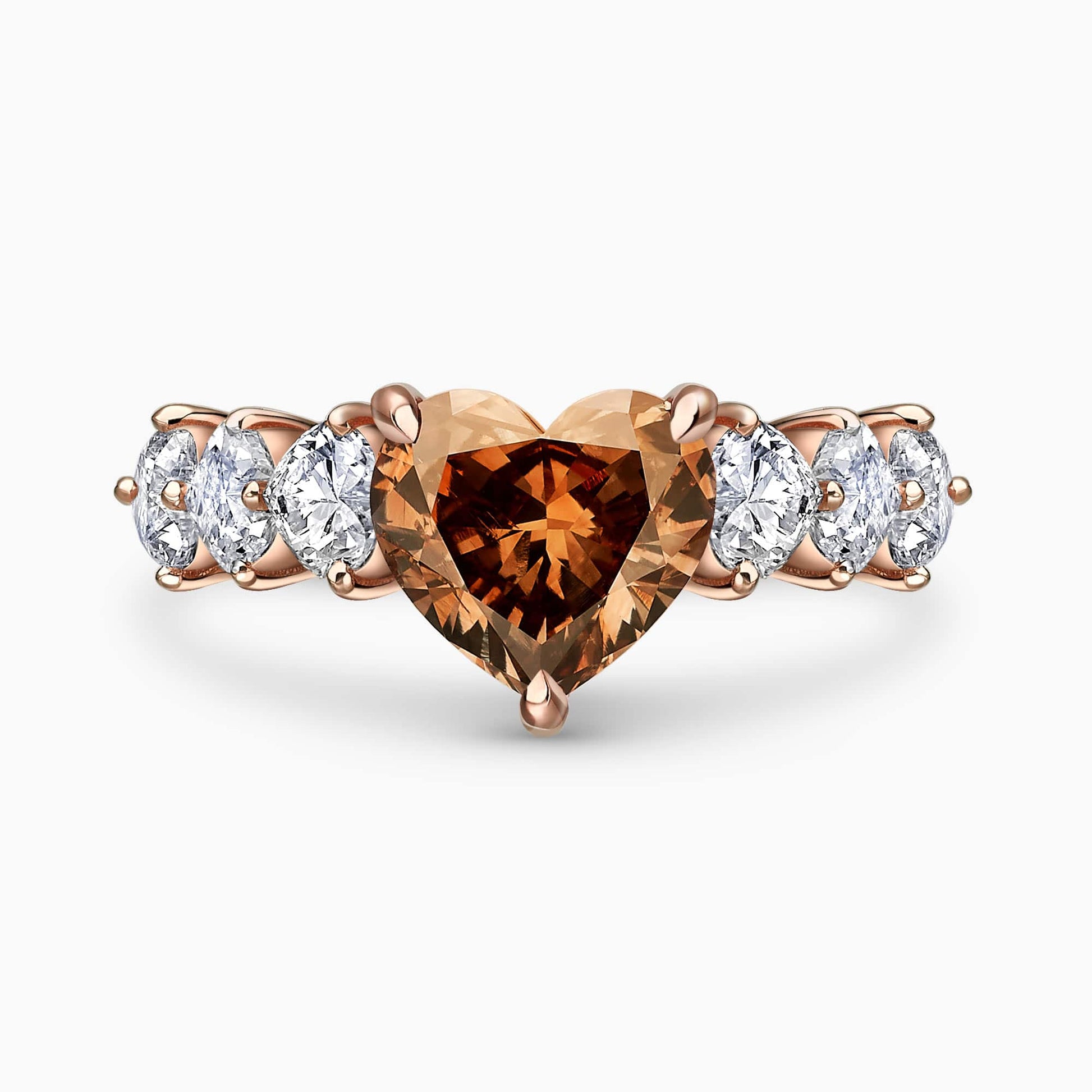 A Beautiful 2.30Ct. Fancy Dark Brown Heart shaped center