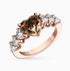 A Beautiful 2.30Ct. Fancy Dark Brown Heart shaped center