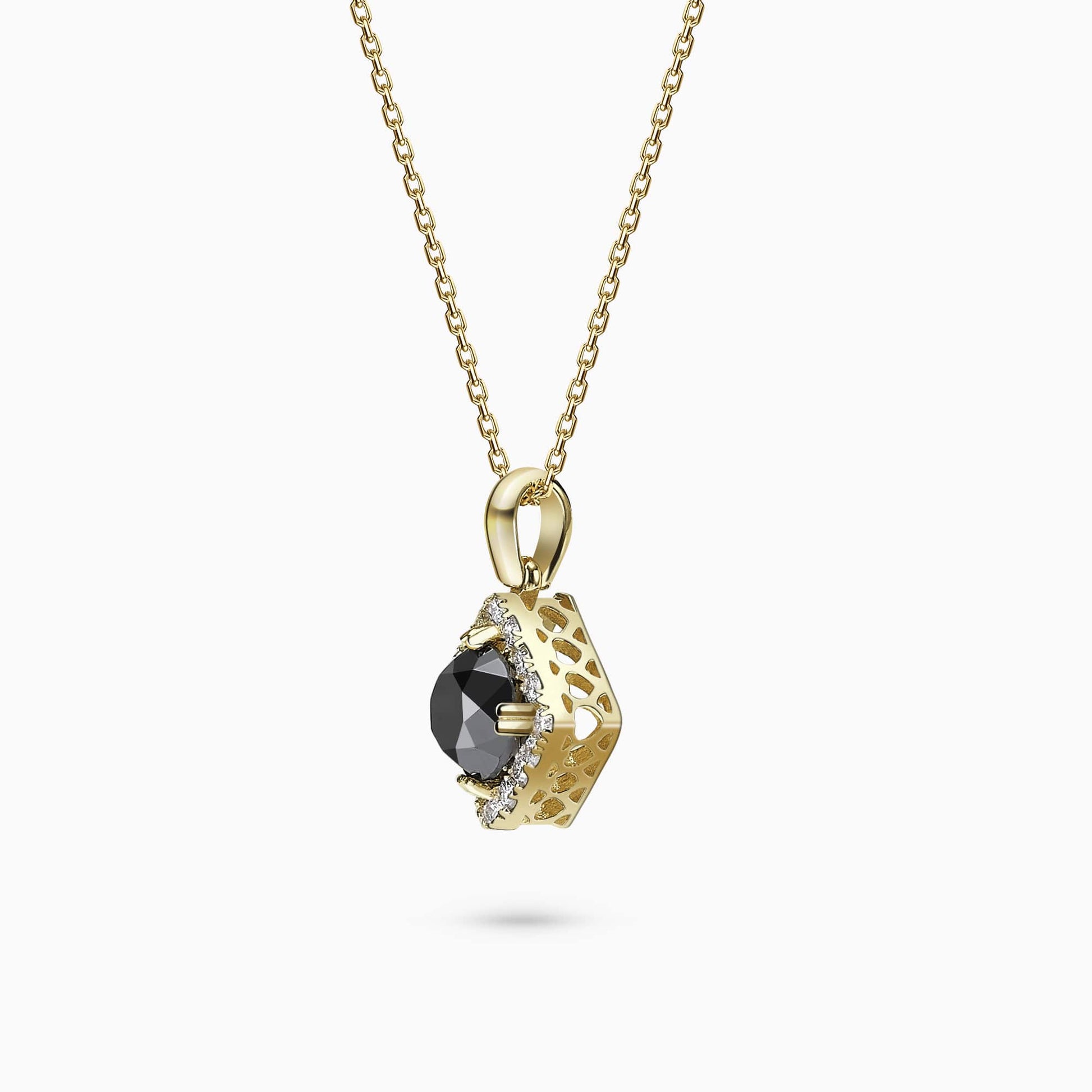 1.36Ct. Black Brilliant Cut center Diamond with 0.30Ct