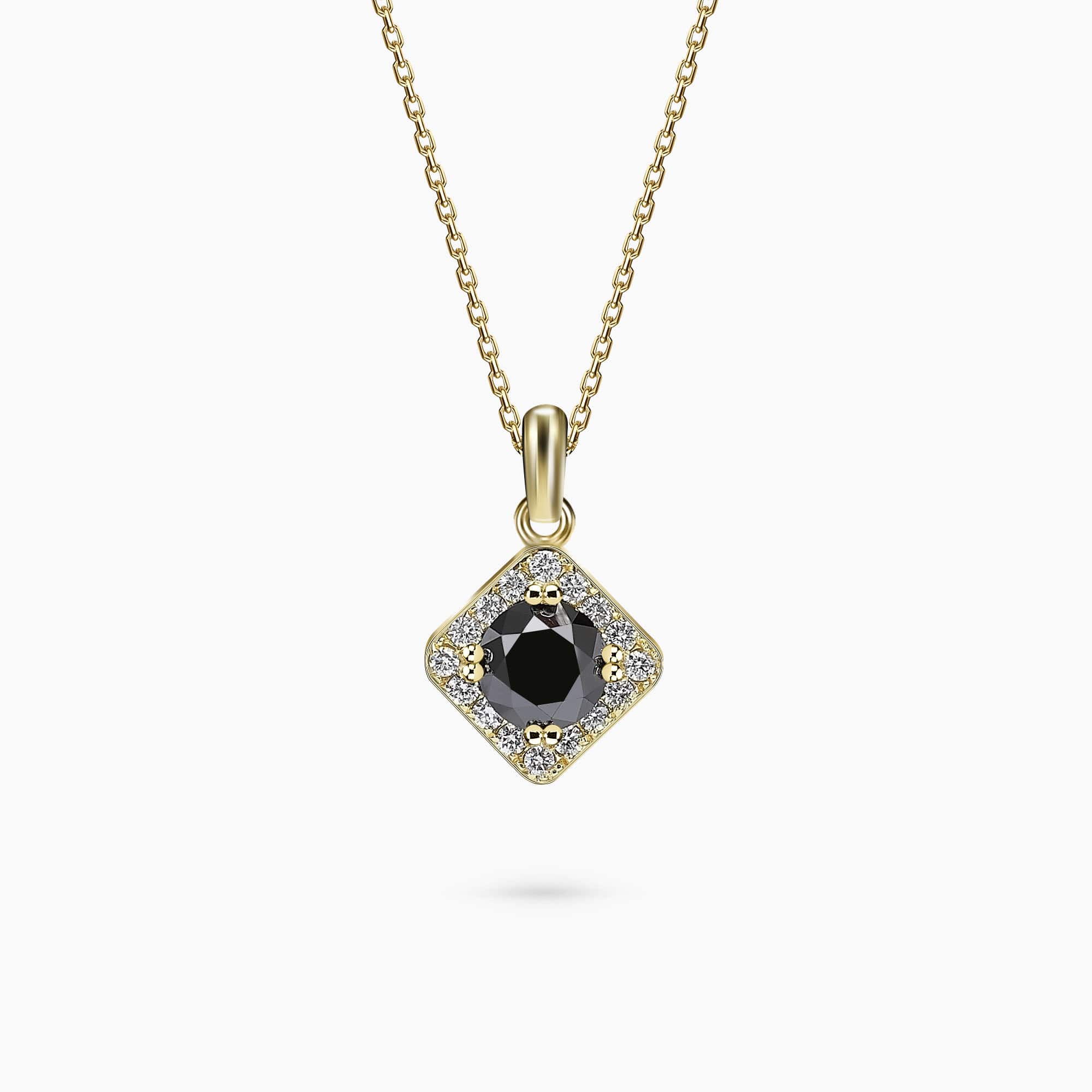1.36Ct. Black Brilliant Cut center Diamond with 0.30Ct