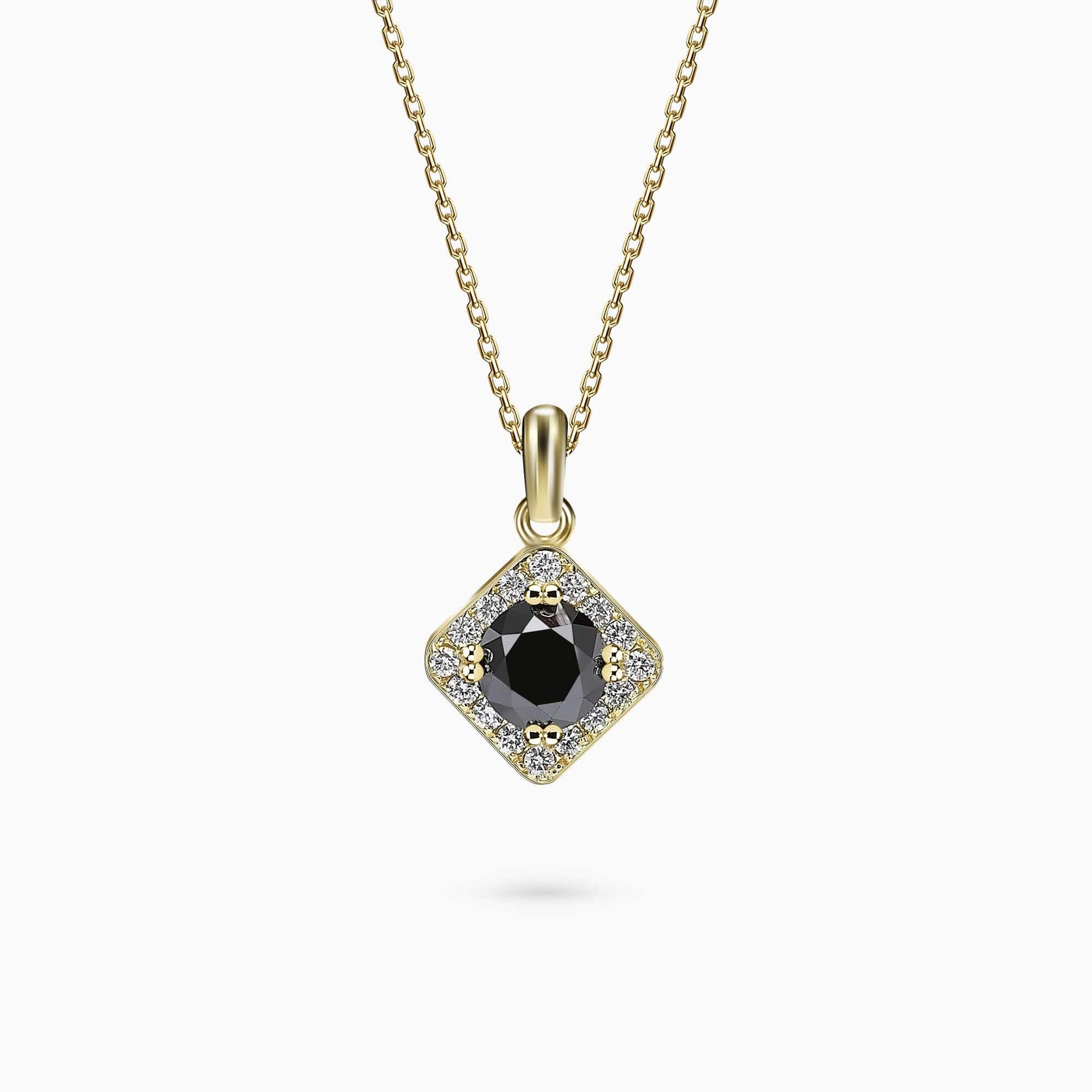 1.36Ct. Black Brilliant Cut center Diamond with 0.30Ct