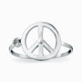 14K White Gold "Peace" Ring with 0.01Ct. Diamond