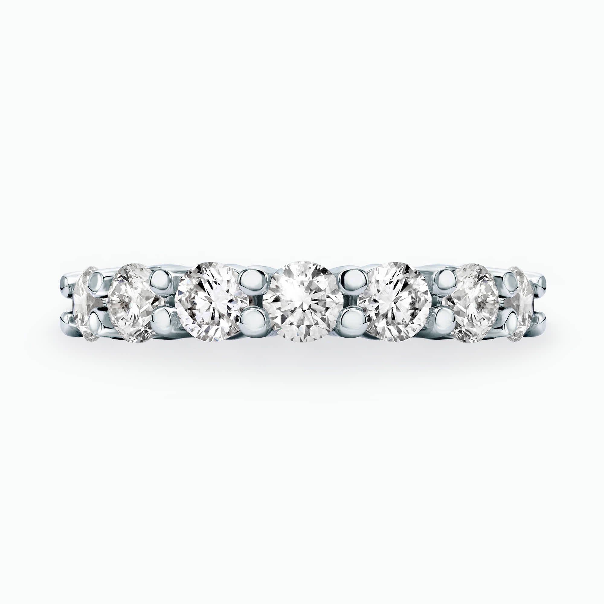 1.74Ct. Diamonds in a stunning half Eternity 14K White Gold Ring